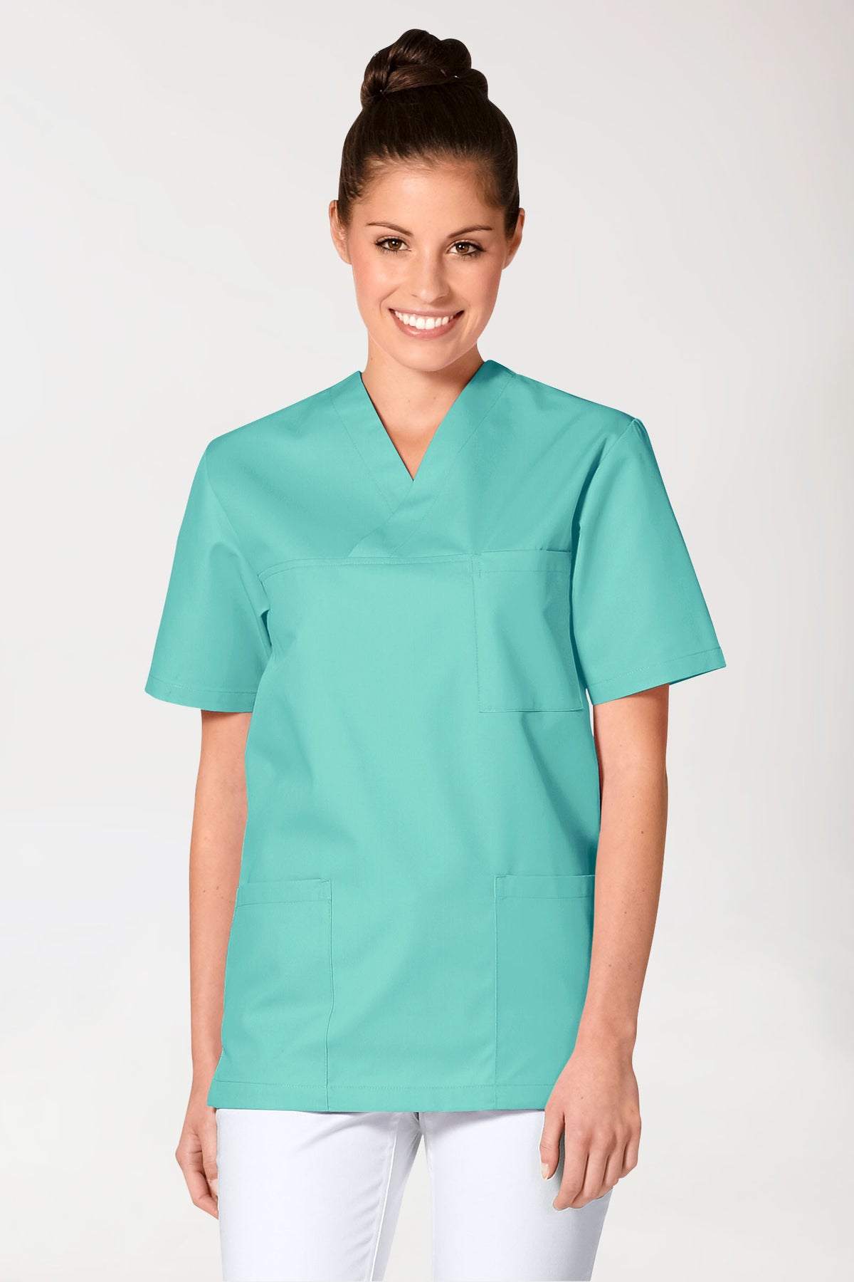JUST STRONG Schlupfkasack Unisex - V-Ausschnitt aqua green, Vue de face