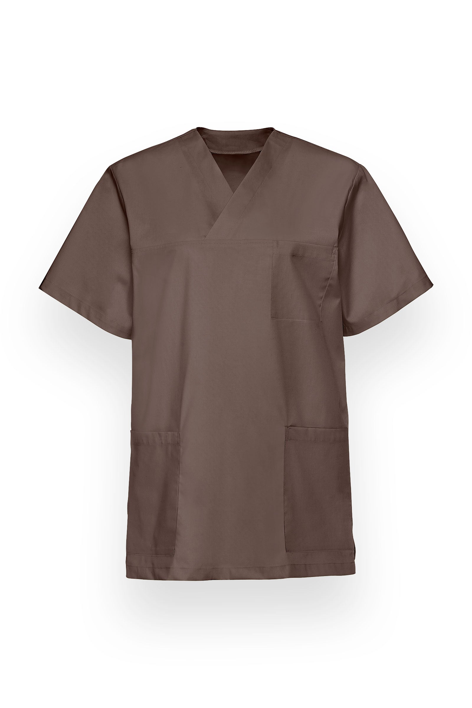 Stretch Schlupfkasack Unisex - V-Ausschnitt deep taupe, Vue de face