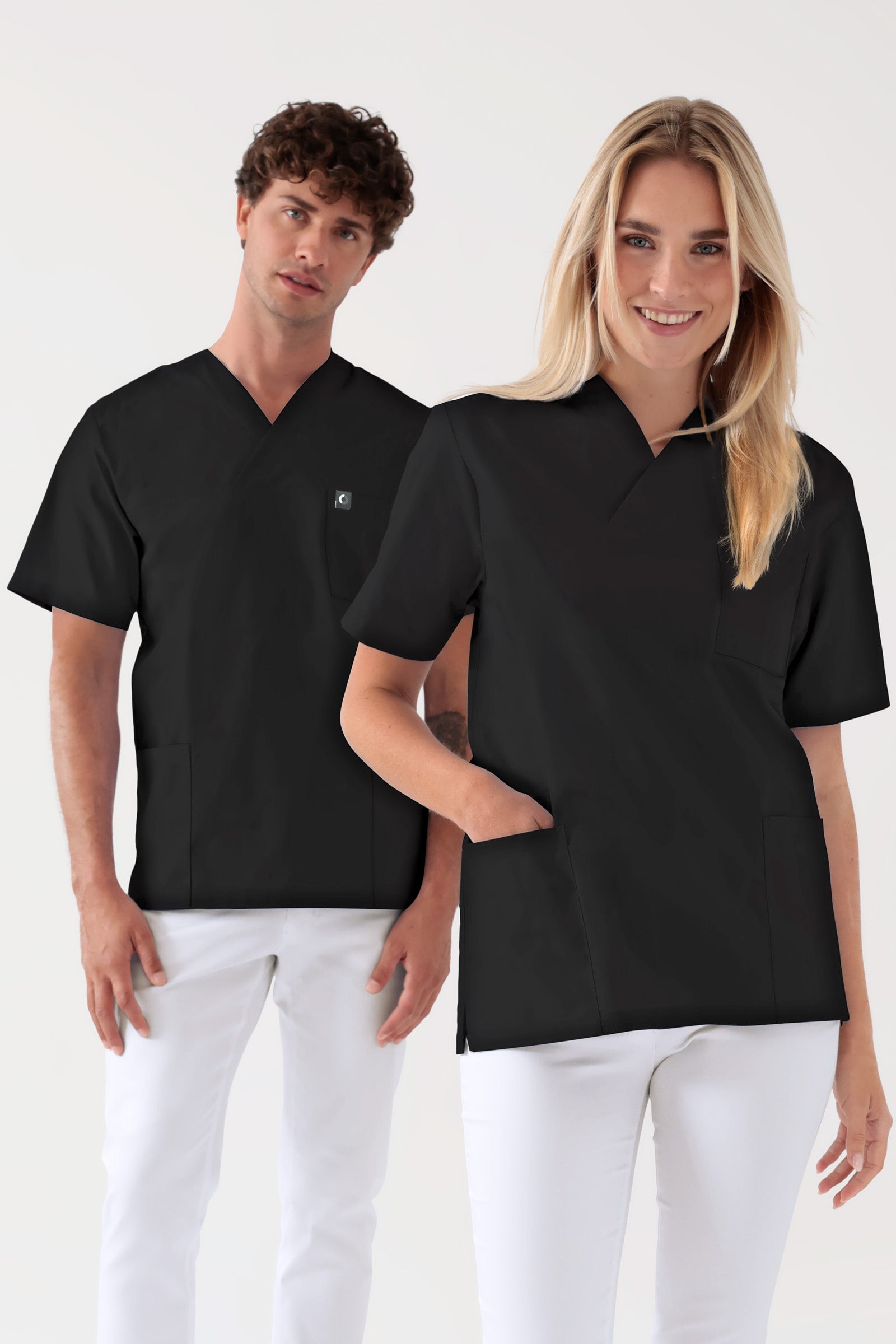 Baumwolle Schlupfkasack Unisex - Doppelpack schwarz, Vorderansicht