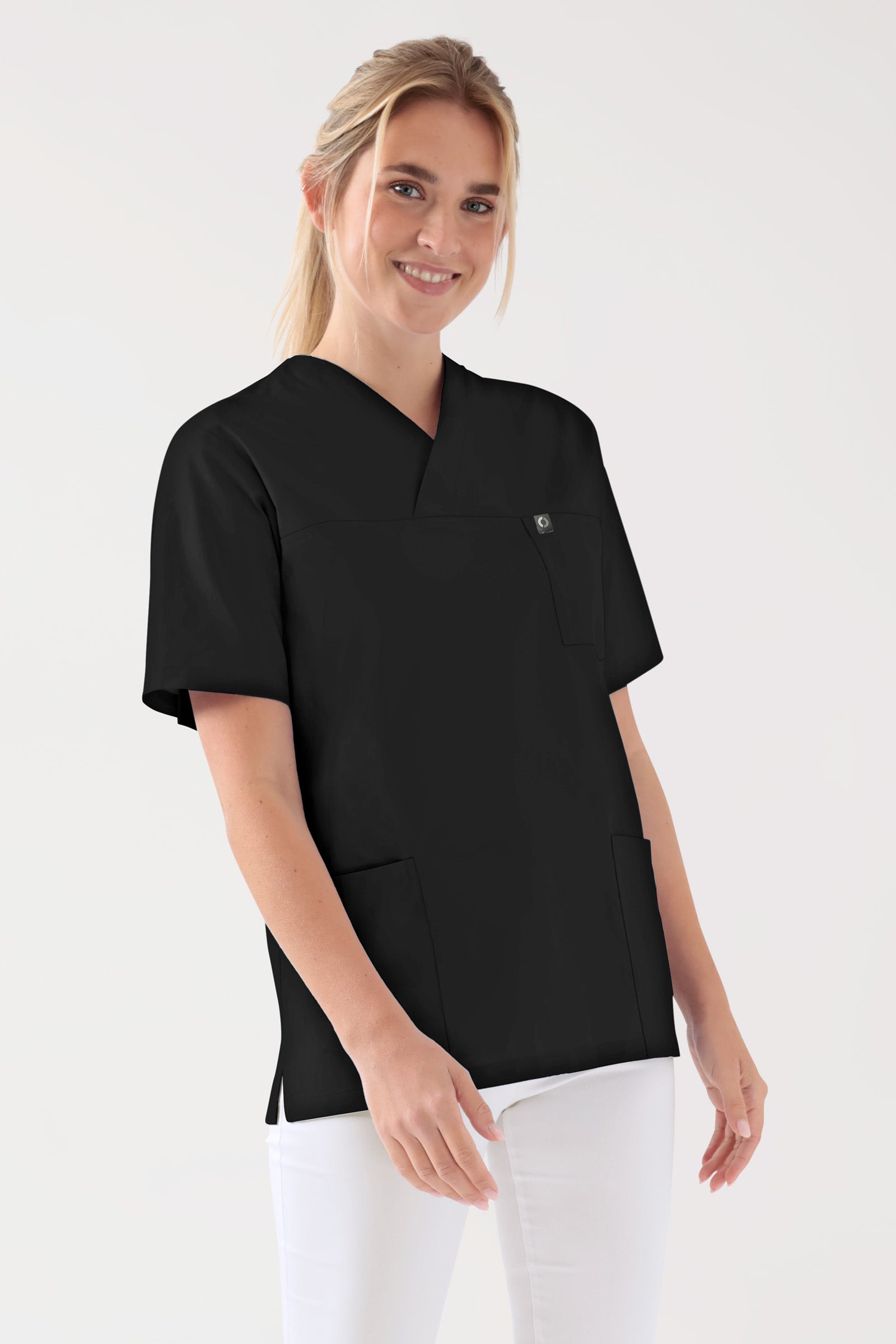Baumwolle Schlupfkasack Unisex - Doppelpack schwarz, Vorderansicht