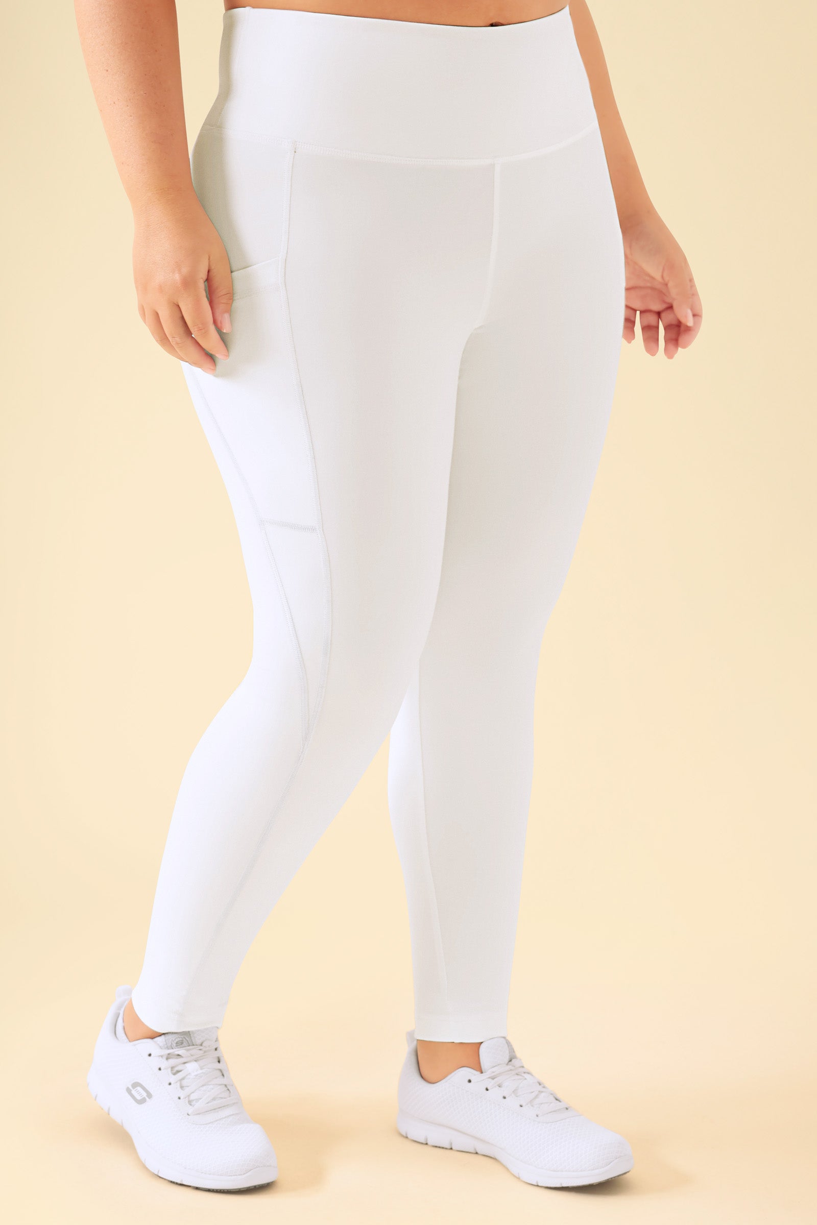 KAERE Leggings Damen - super elastisch weiss, Vorderansicht