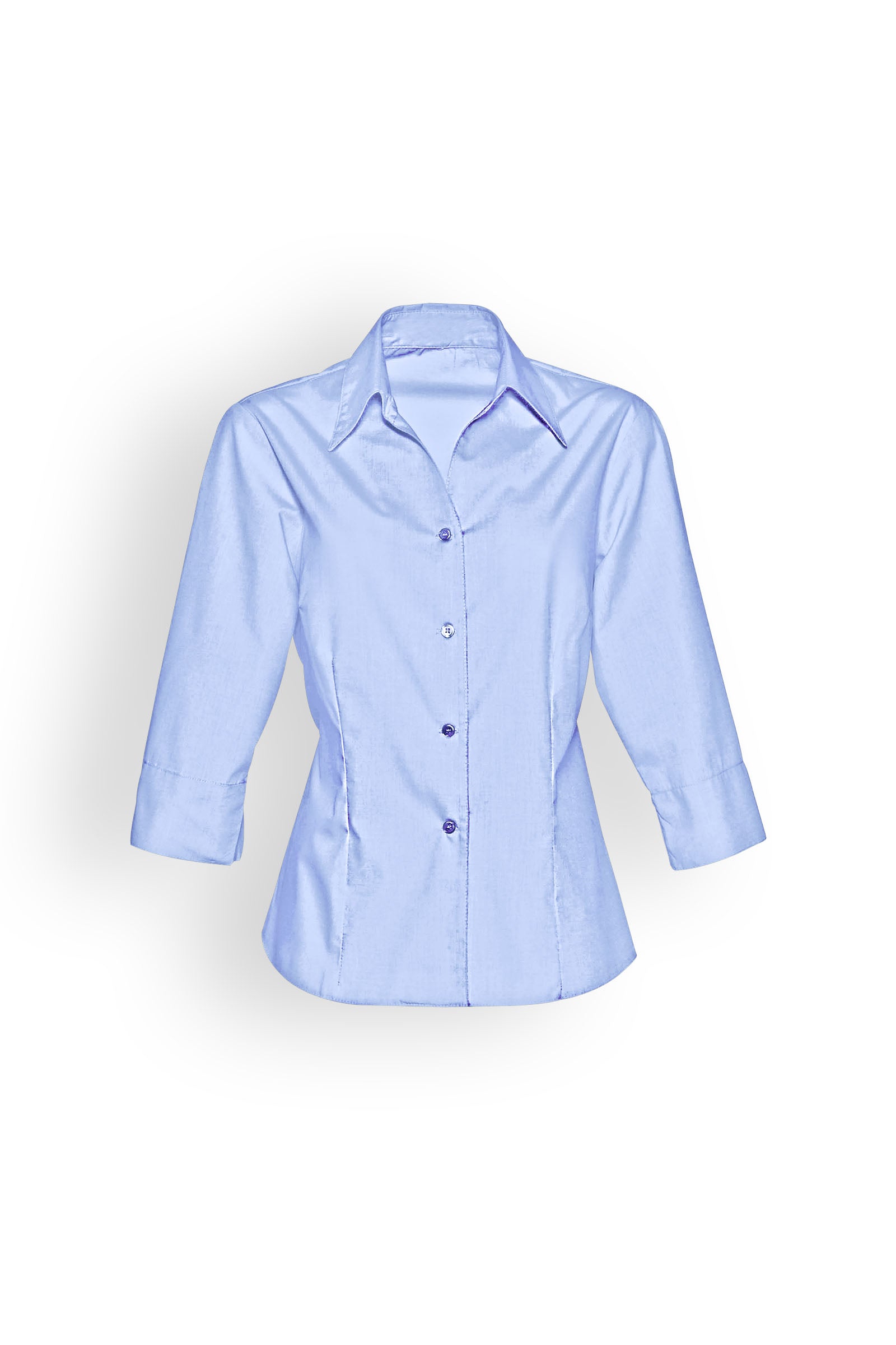 Damenbluse Eisblau mit 3/4-Arm, Vue de face