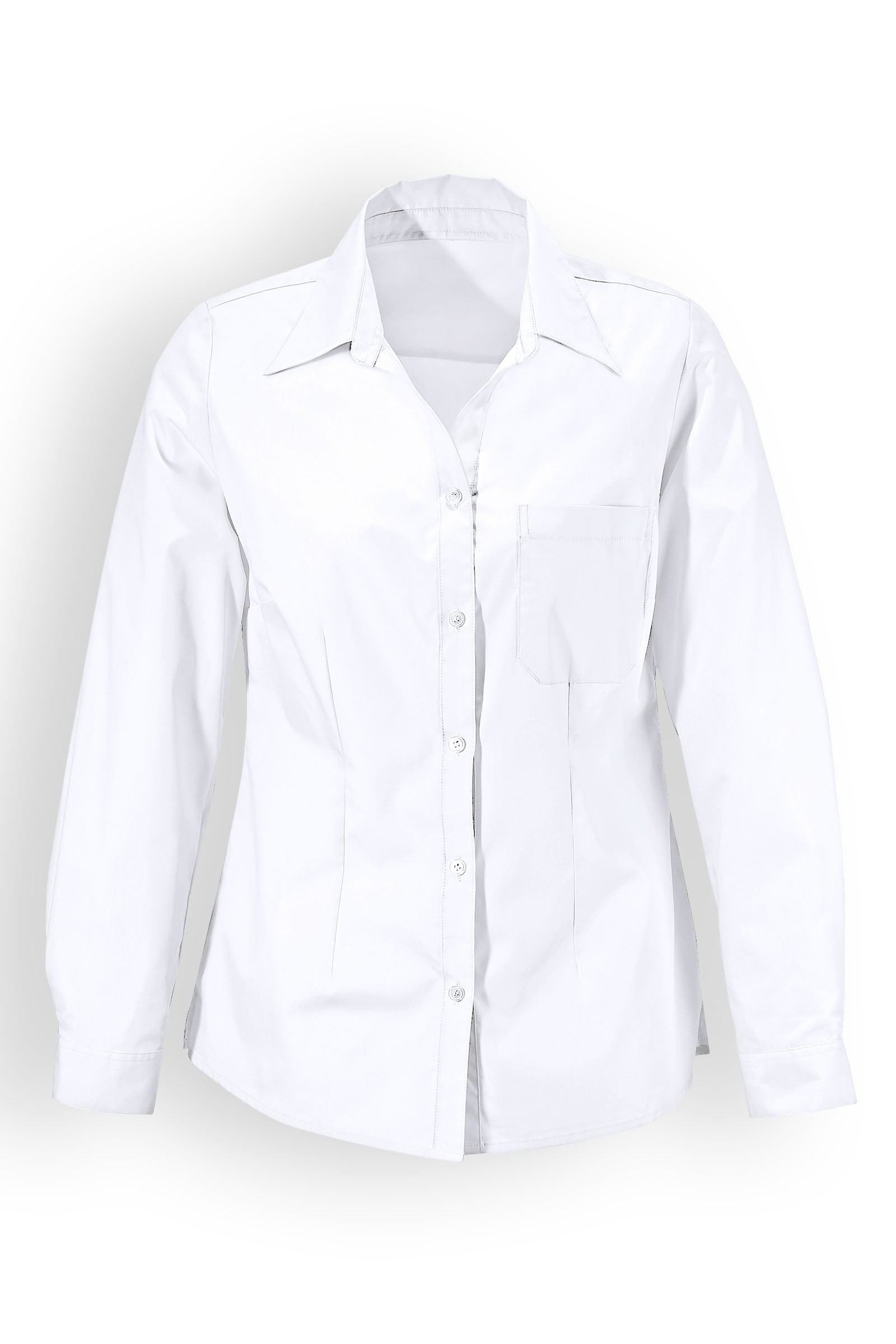 Bluse Weiss Abgerundeter Saum