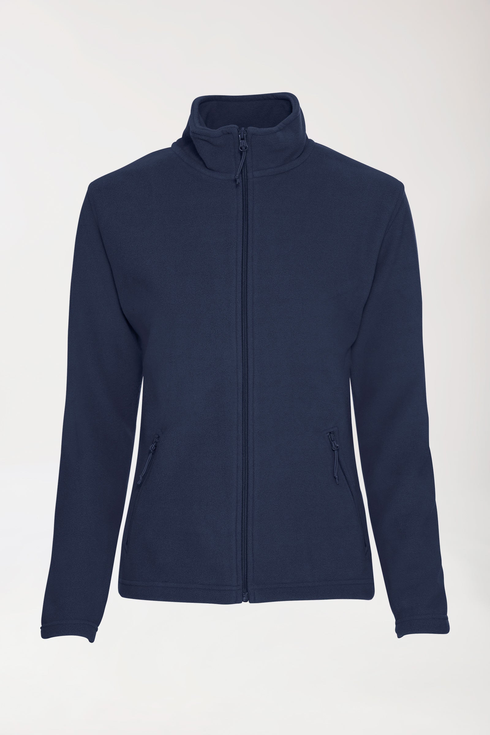 Fleecejacke Damen - Stehkragen nachtblau, Vorderansicht