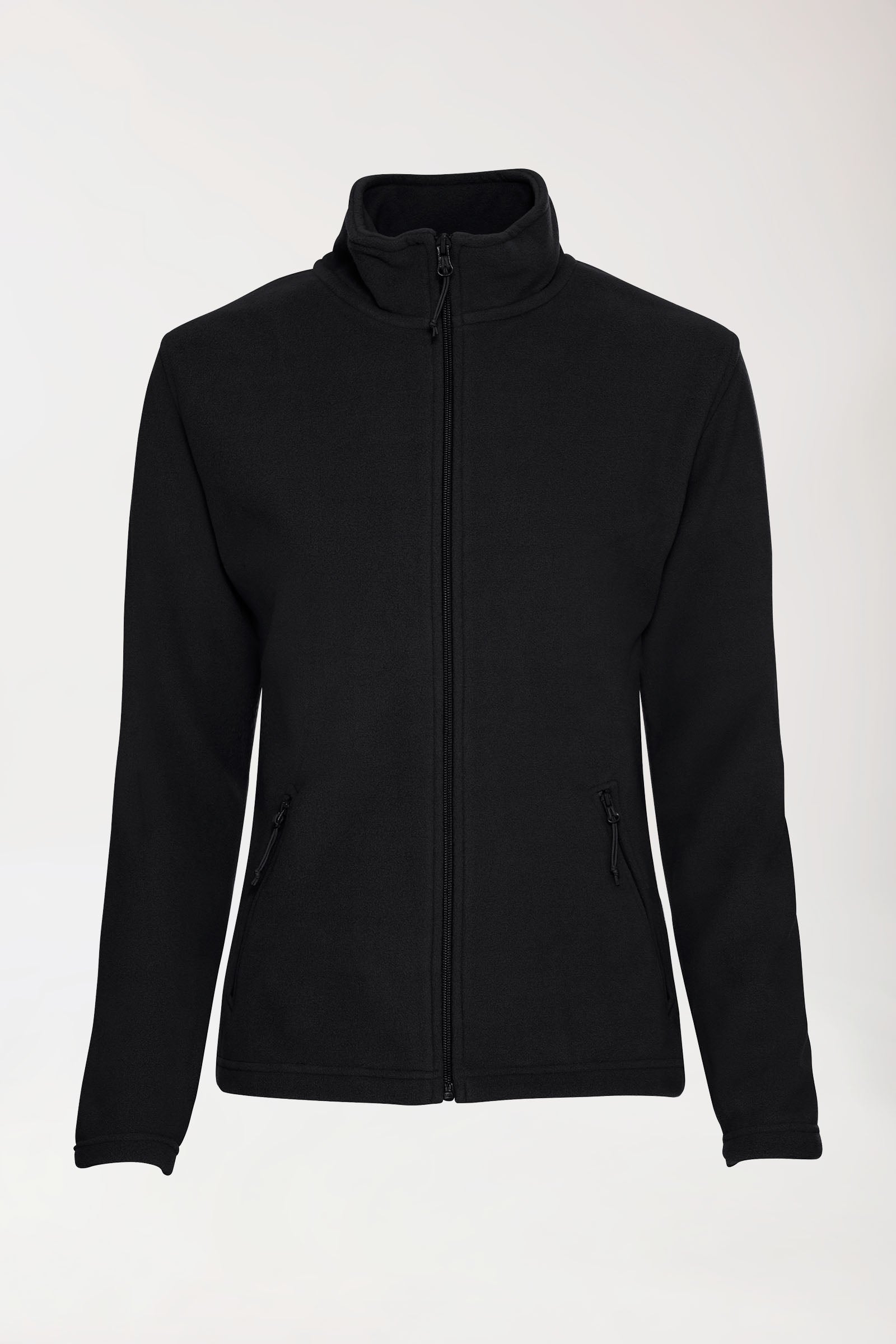 Fleecejacke Damen - Stehkragen schwarz