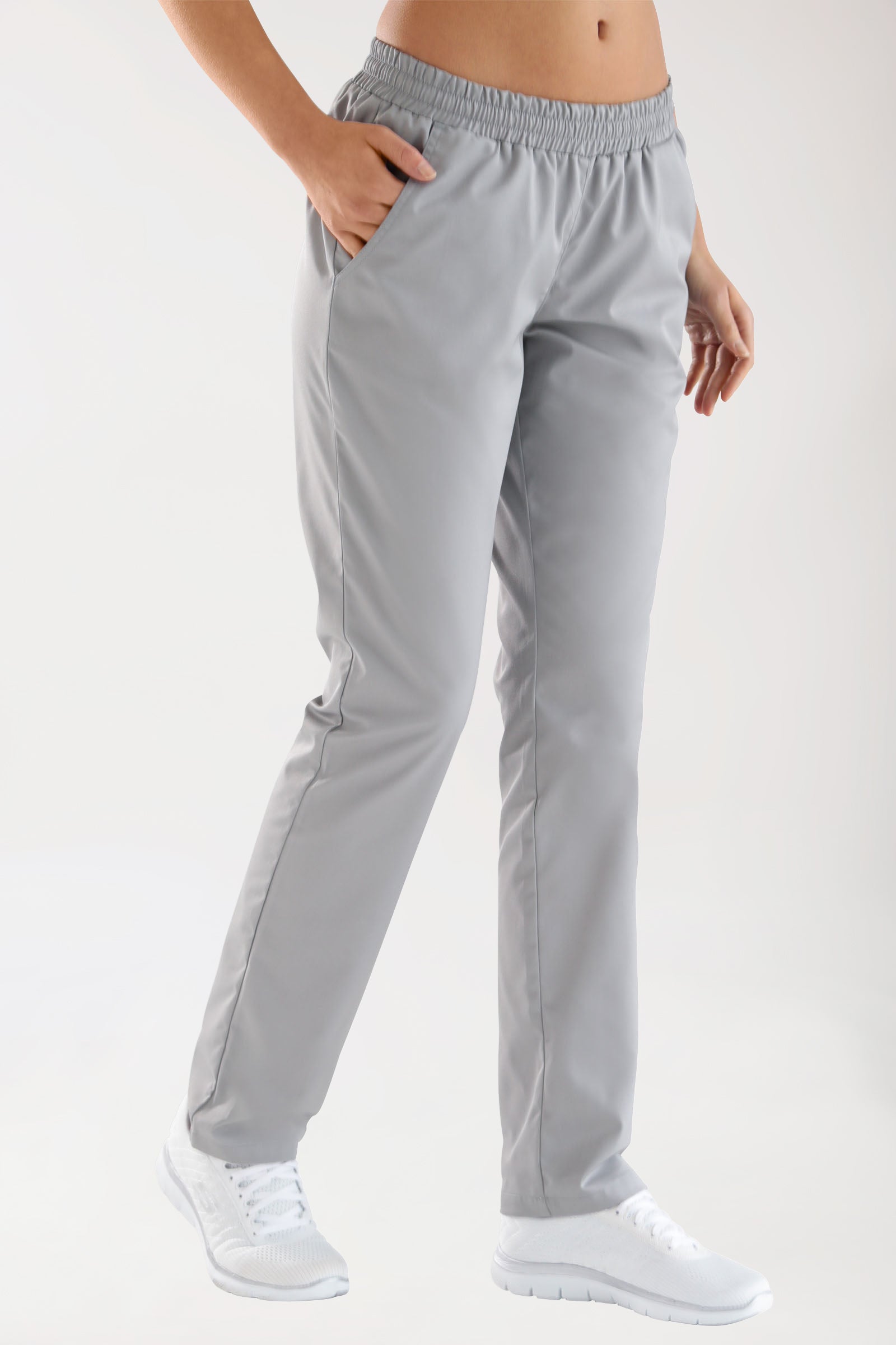 CORE Hose Damen - leicht vertiefter Bund grau, Vorderansicht