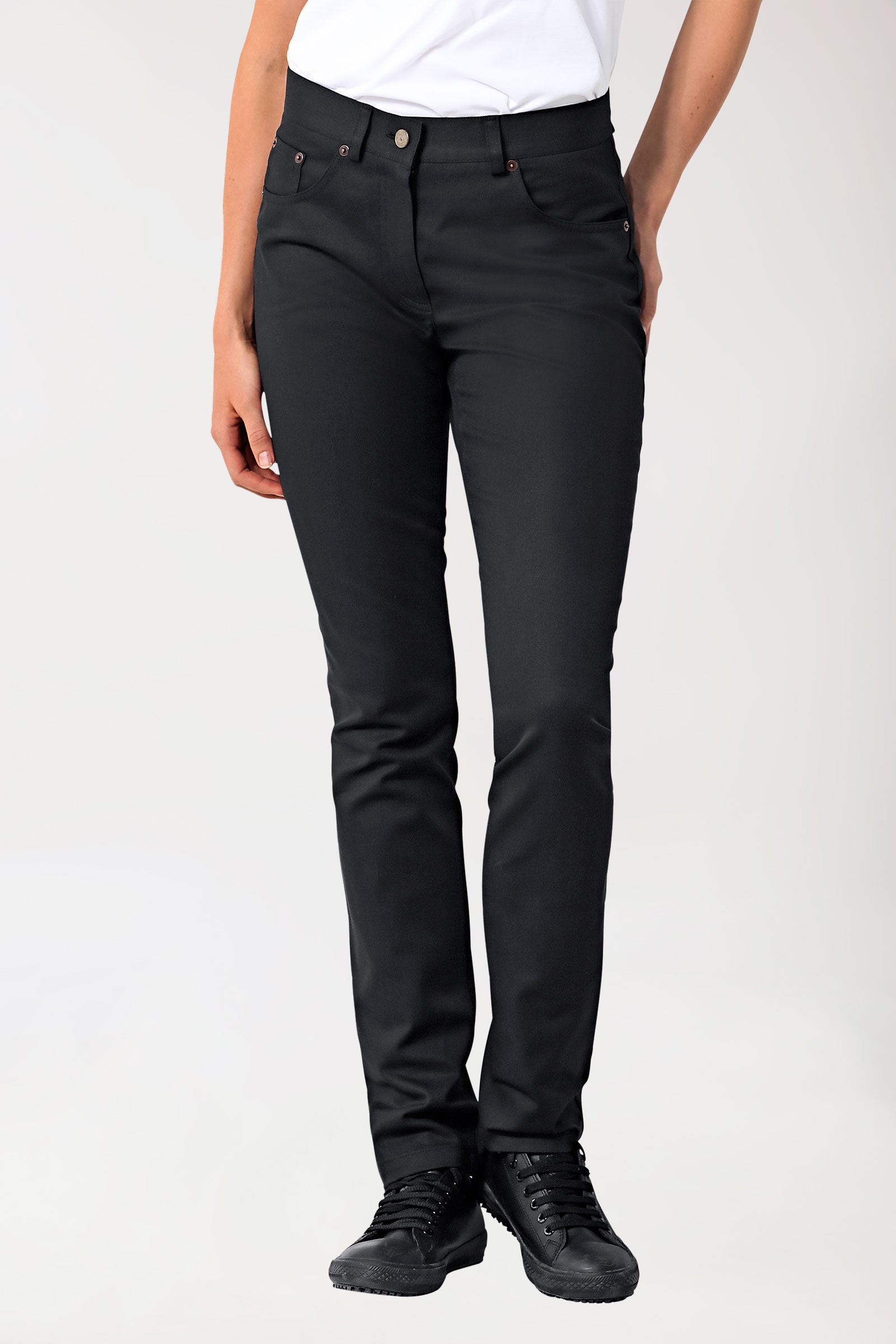 5-Pocket Hose Damen - Jeanslook schwarz, Vue de face