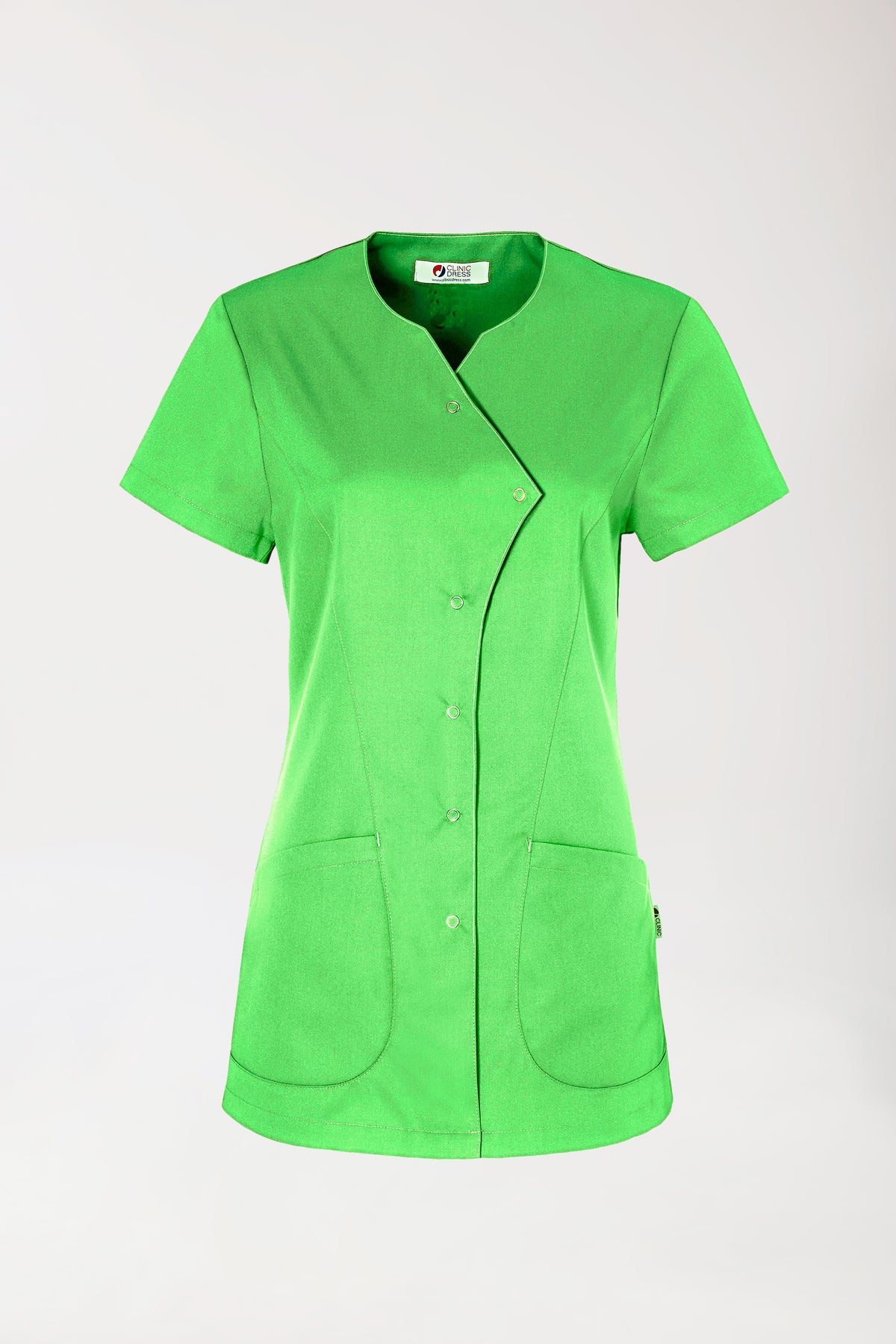 GREEN Kasack Damen - geknöpft apfelgrün, Vorderansicht