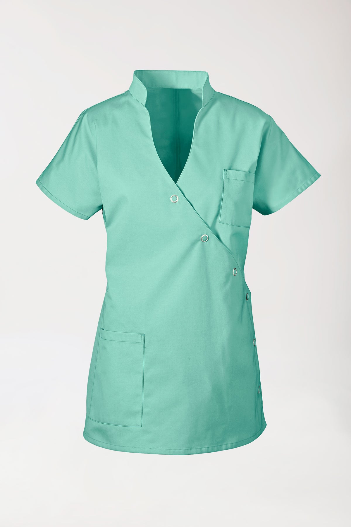 JUST STRONG Kasack Damen - Druckknopfleiste aqua green, Vue de face
