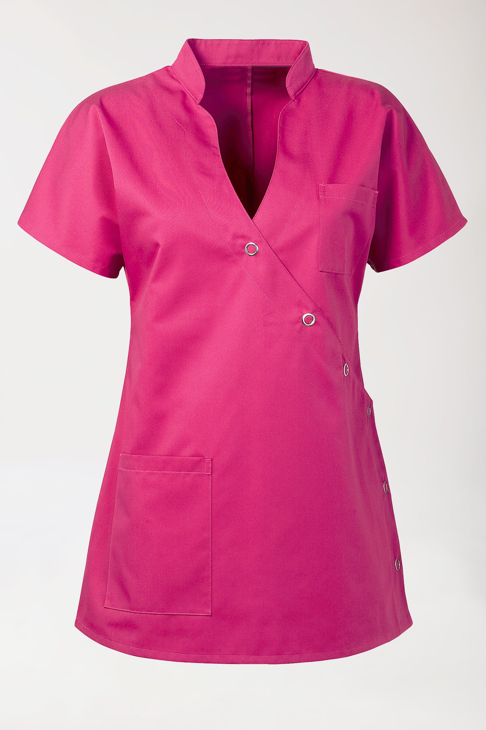 JUST STRONG Kasack Damen - Druckknopfleiste pink, Vorderansicht
