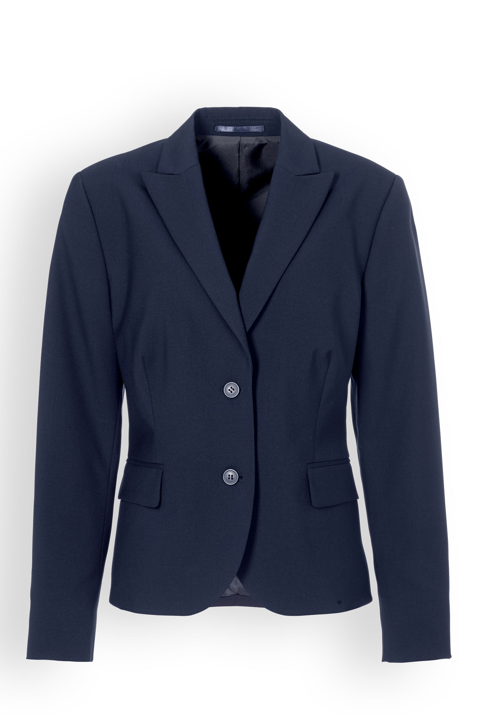 Damen-Kurzblazer 2 Taschen Nachtblau, Vorderansicht