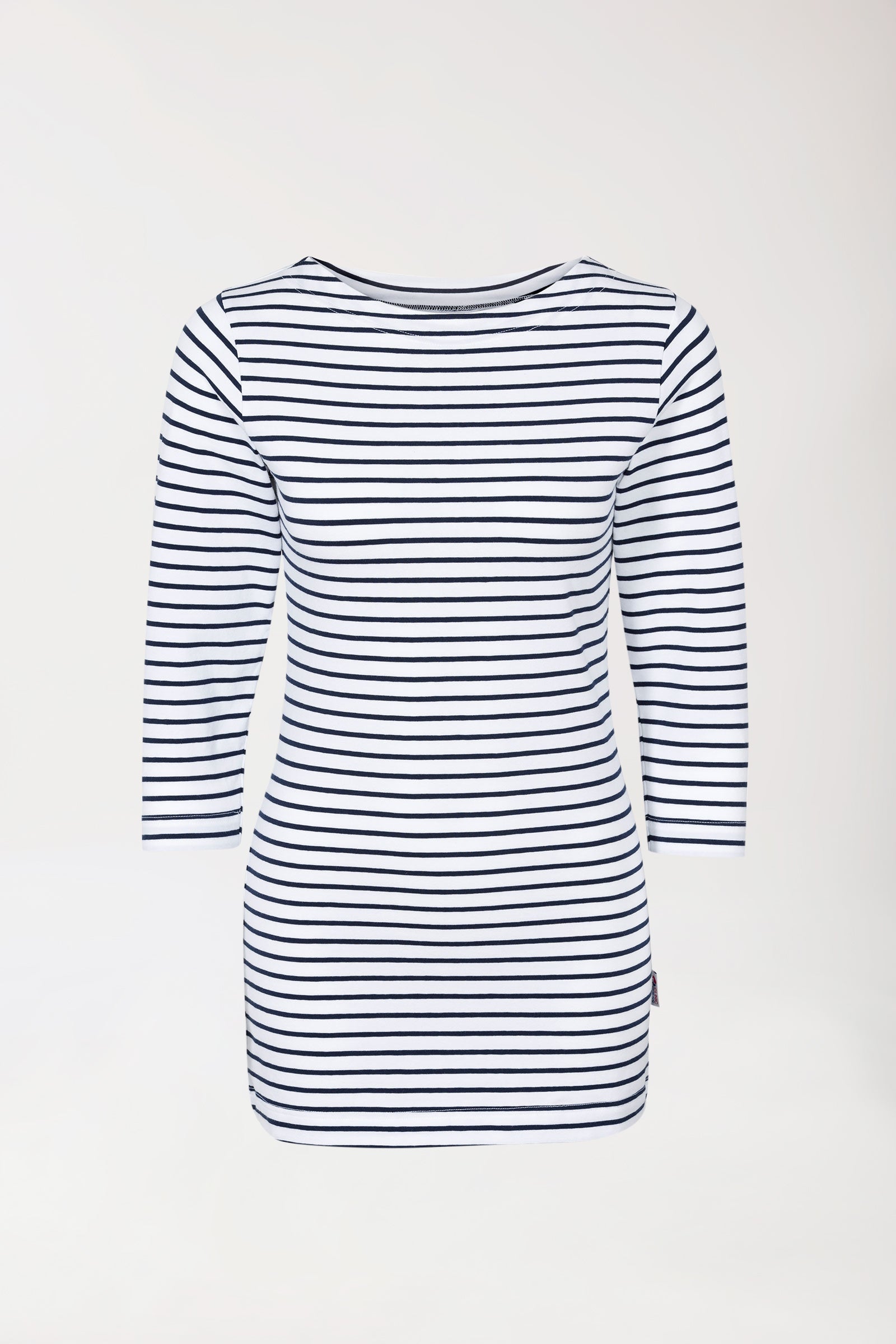 Longshirt Damen - 3/4 Arm weiss/navy, Vue de face