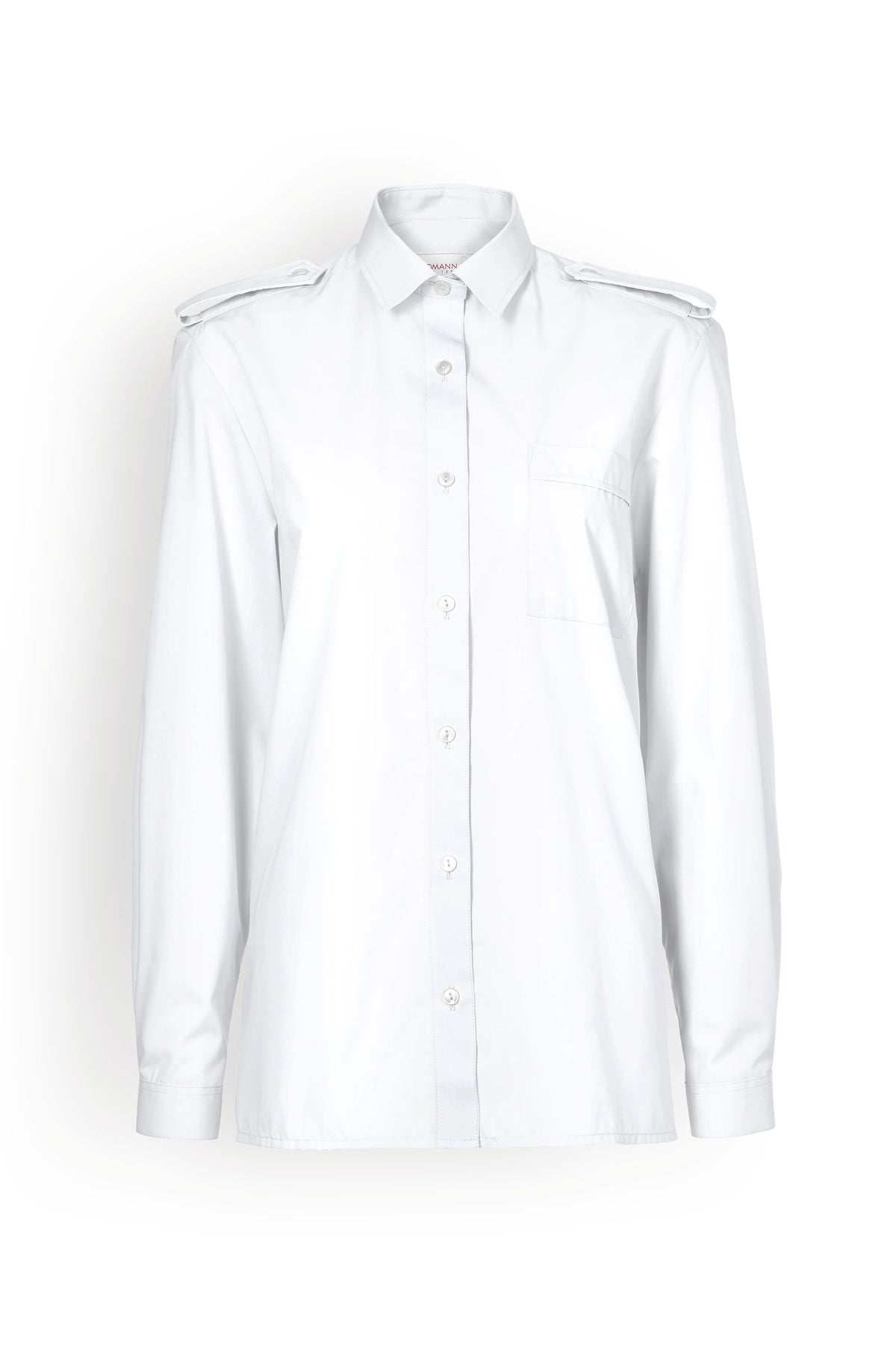 Pilotenbluse Langarm Weiss