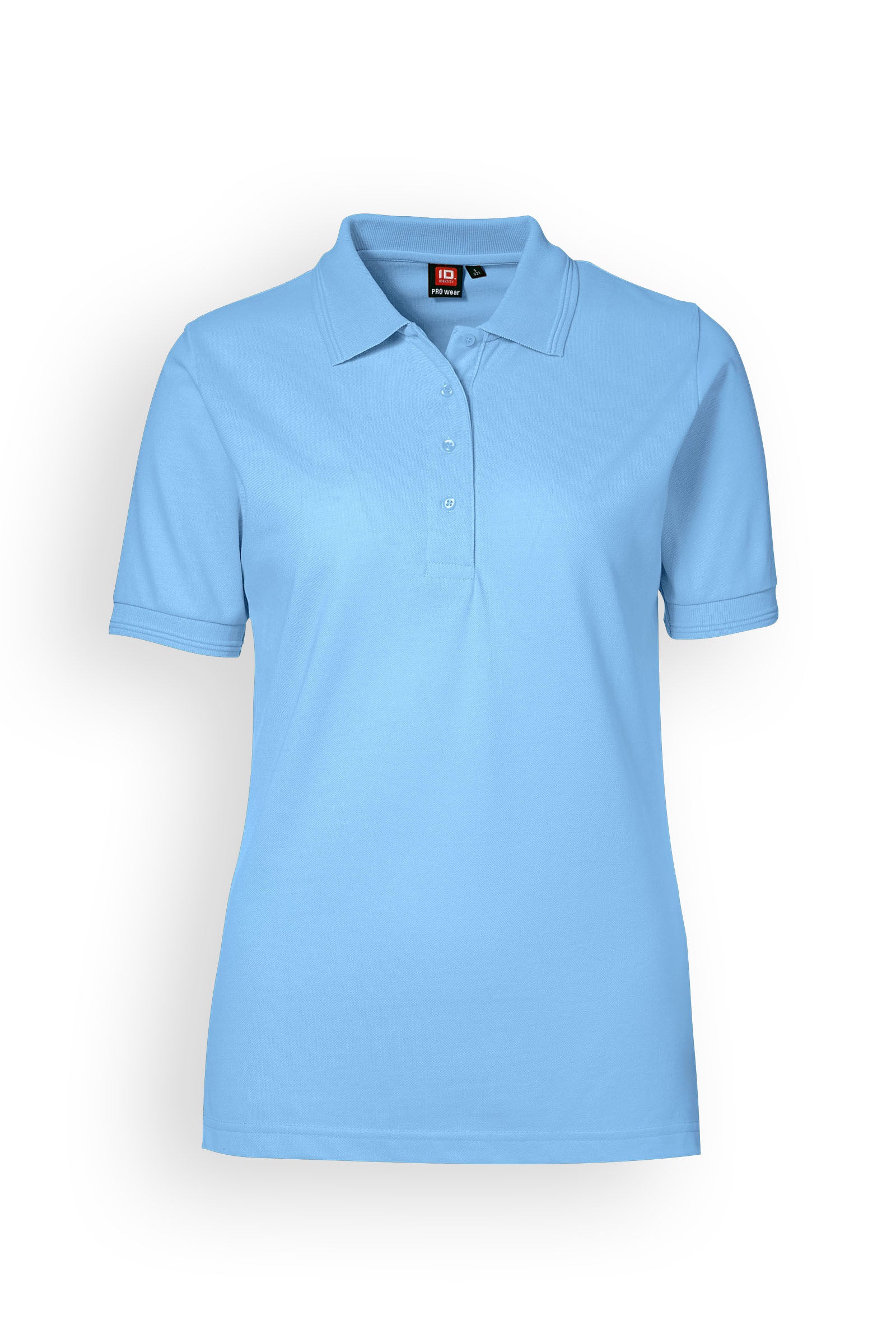 Piqué Shirt Damen Industriewäsche geeignet nach EN ISO 15797 - Polokragen hellblau, Vorderansicht