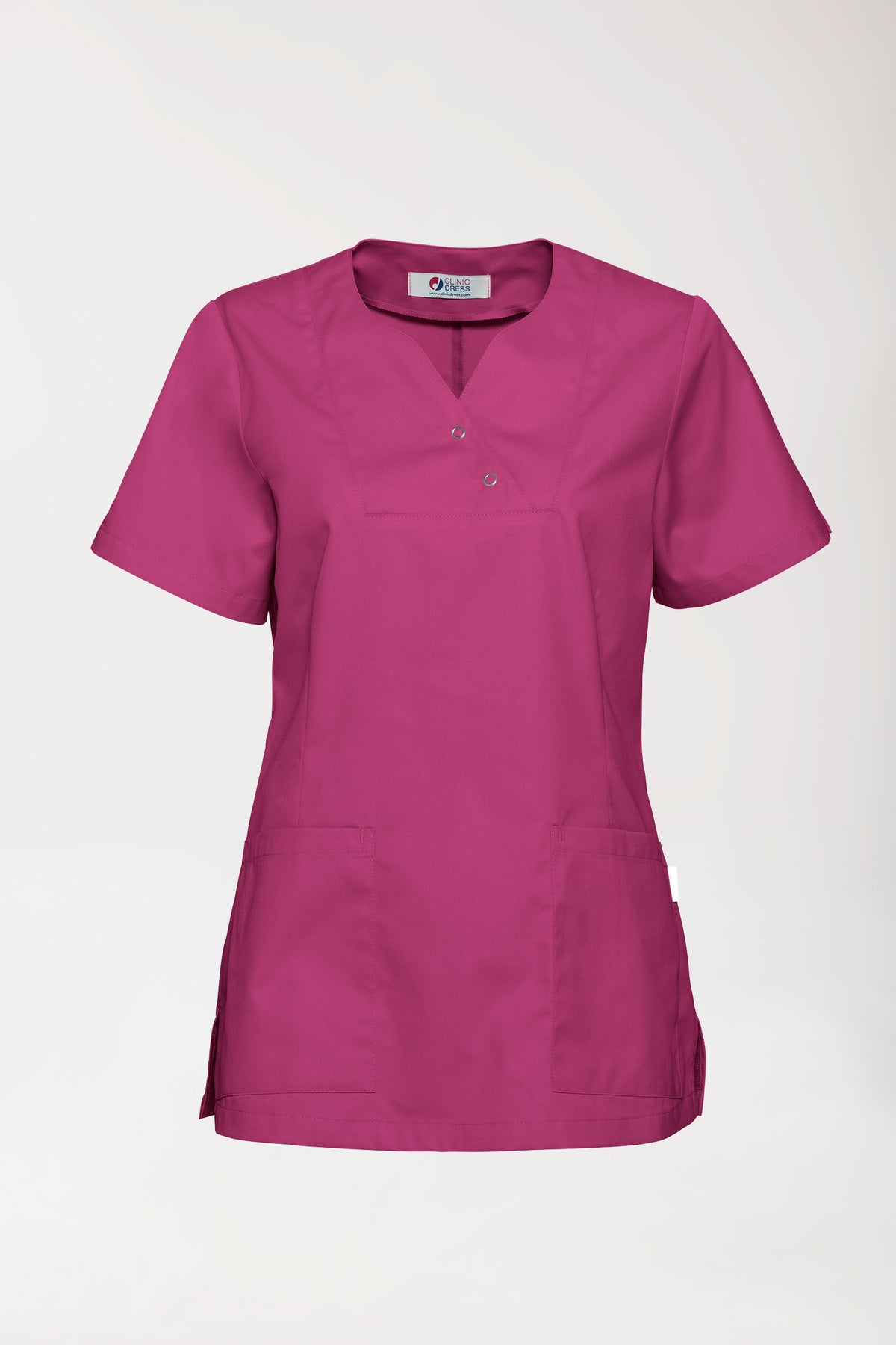 CORE Schlupfkasack Damen curved fit - mit Druckknöpfen berry