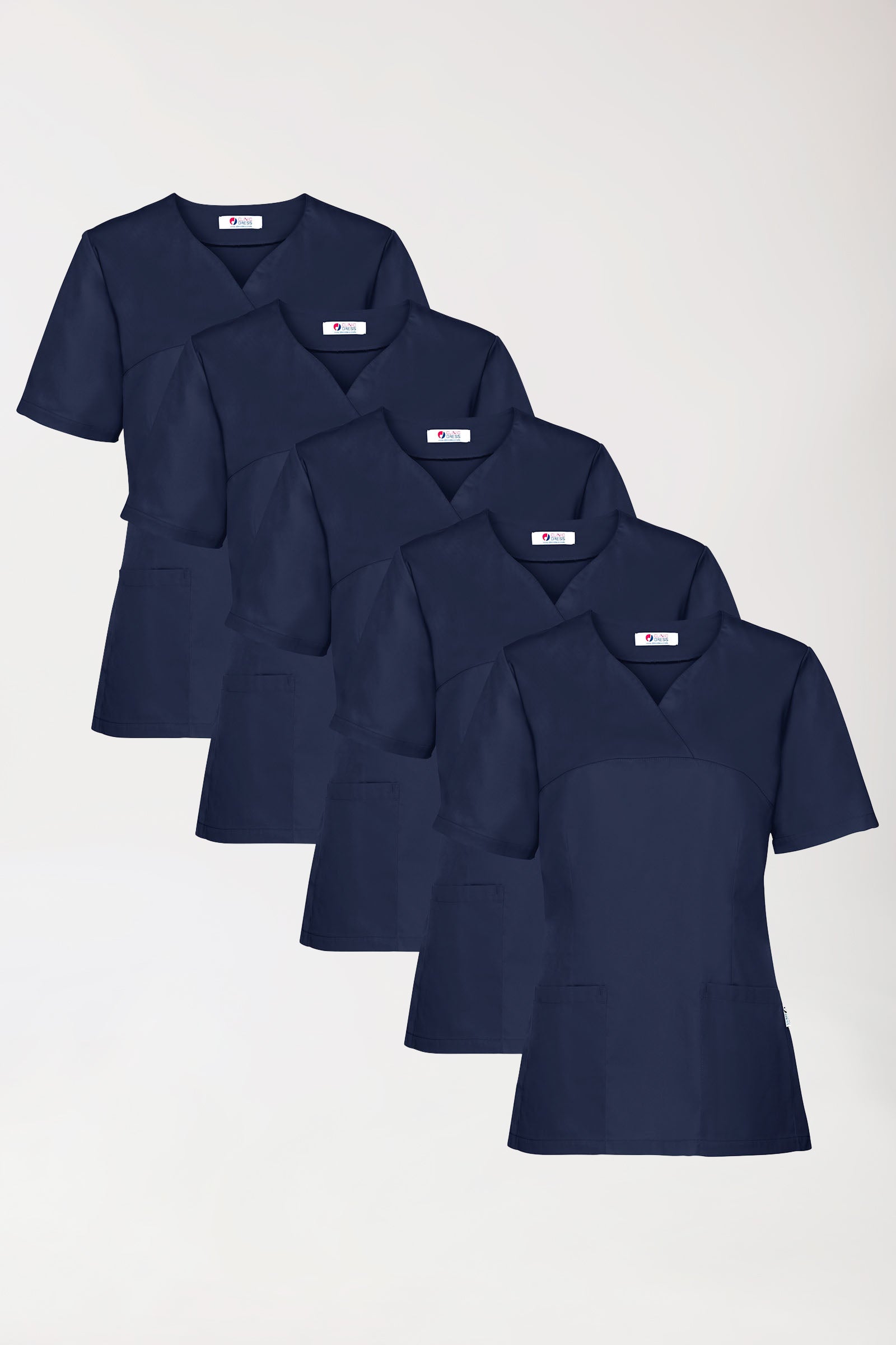 CORE Schlupfkasack Damen - 5er-Pack - Herzausschnitt navy, Vue de face