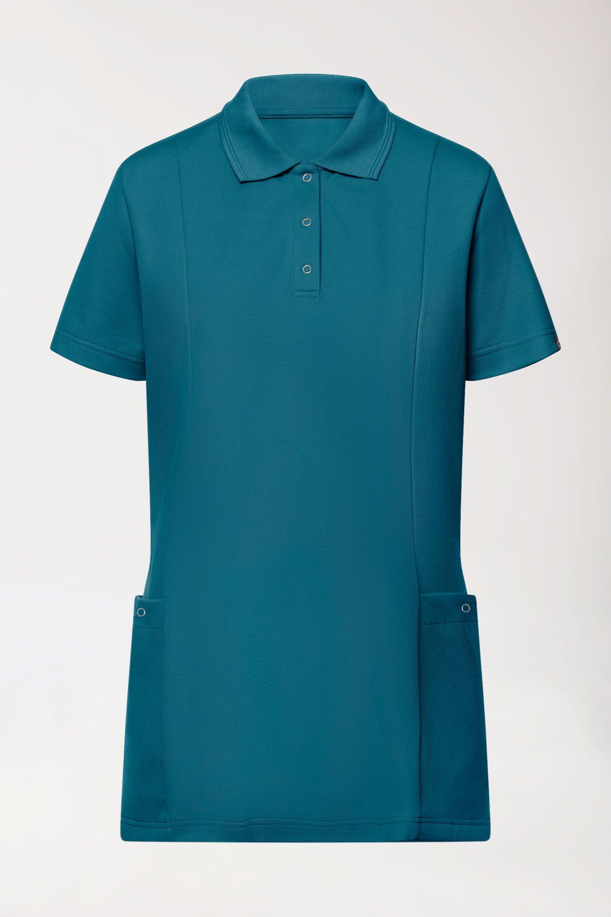 COMFY FLEX Stretch Schlupfkasack Damen - Polokragen petrol, Vue de face