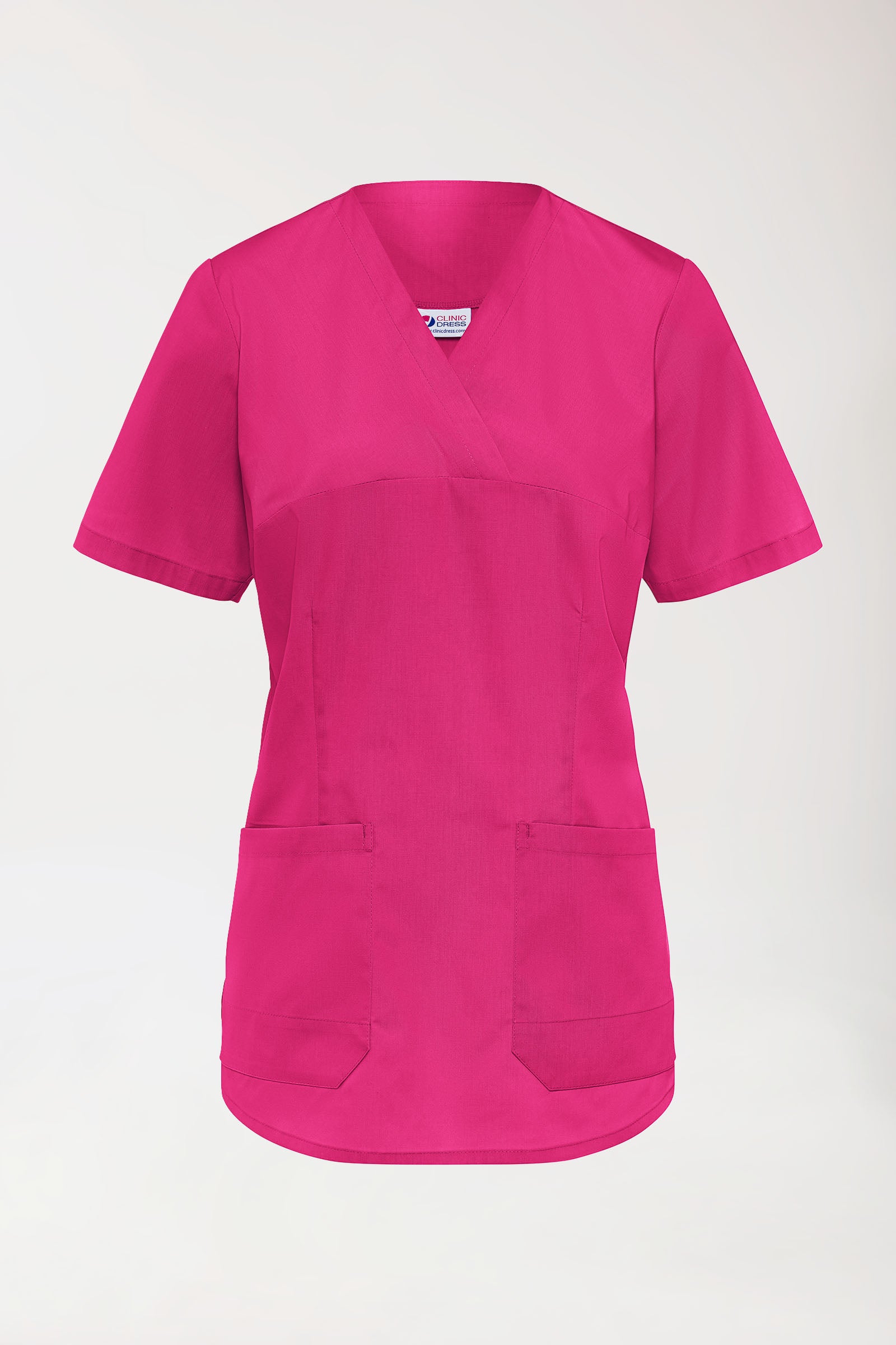 Stretch Schlupfkasack Damen - V-Ausschnitt pink, Vue de face