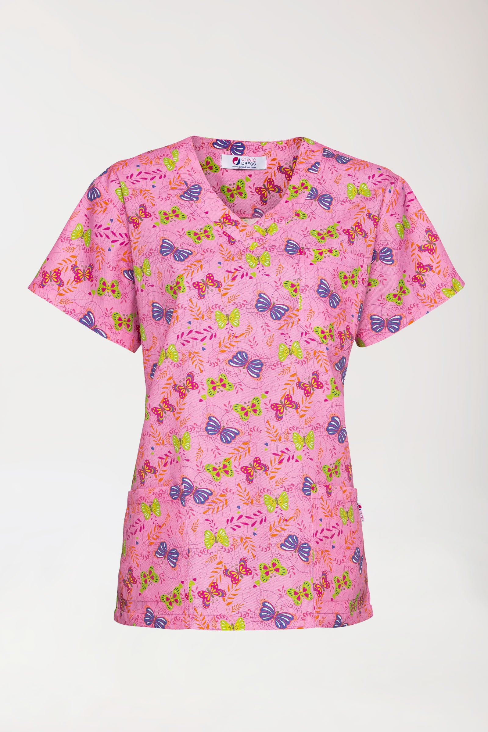 Leichter Schlupfkasack Damen - Alloverprint rosy pink/bunt