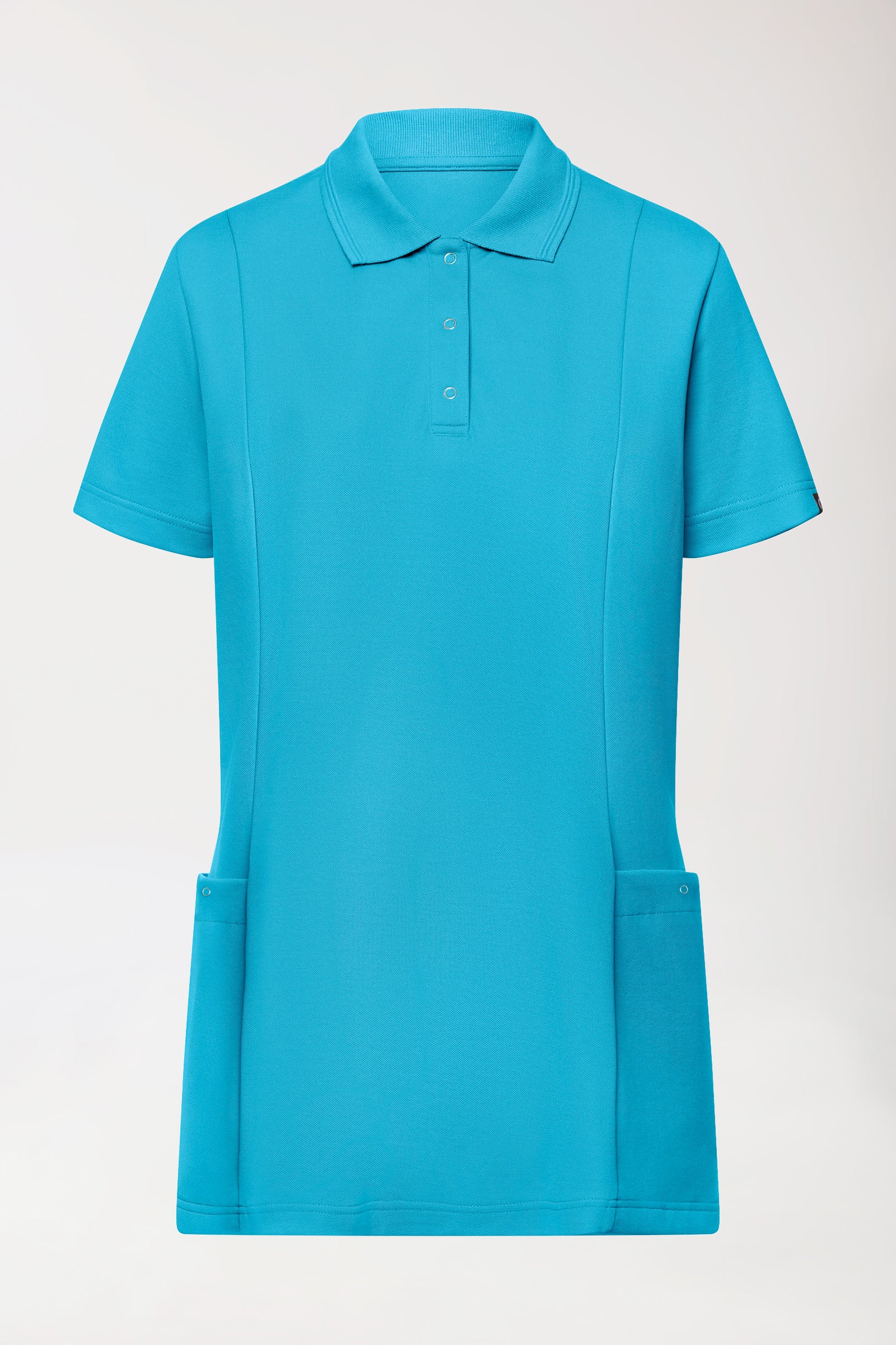 COMFY FLEX Stretch Schlupfkasack Damen - Polokragen türkis, Vue de face