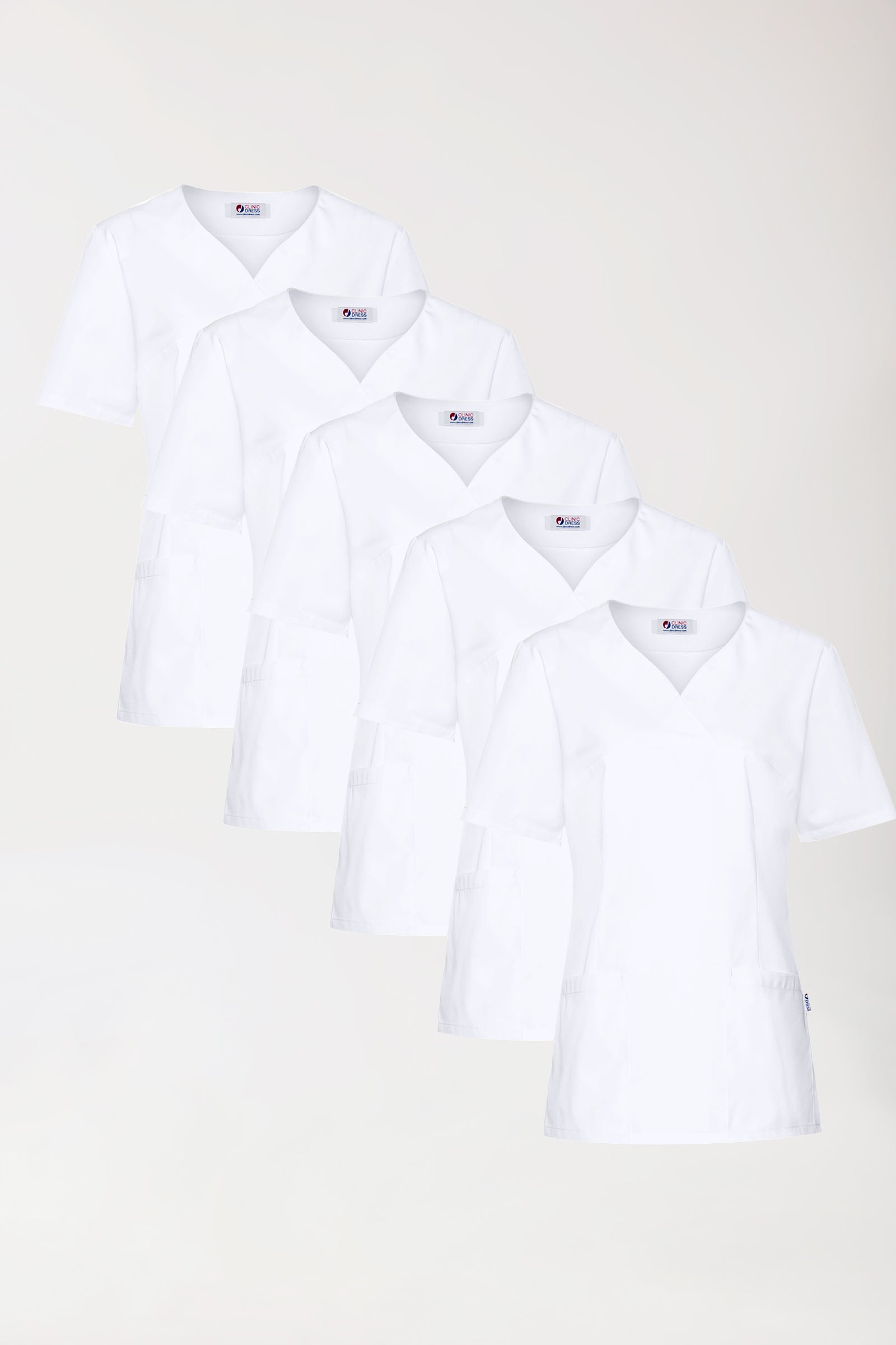CORE Schlupfkasack Damen - 5er-Pack - Herzausschnitt weiss, Vue de face