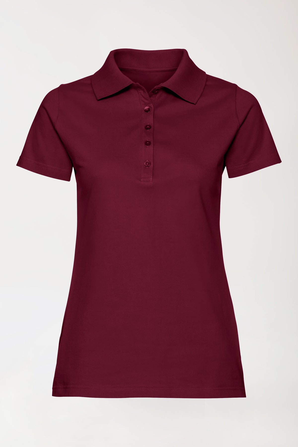 Stretch Shirt Damen - Polokragen bordeaux, Vue de face