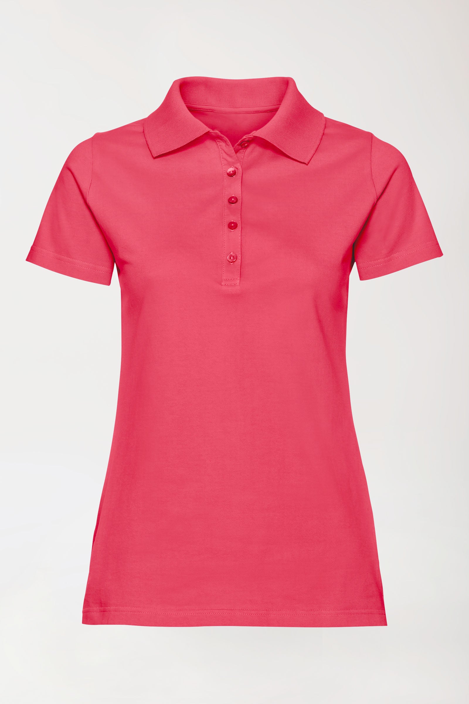 Stretch Shirt Damen - Polokragen lipstick, Vue de face