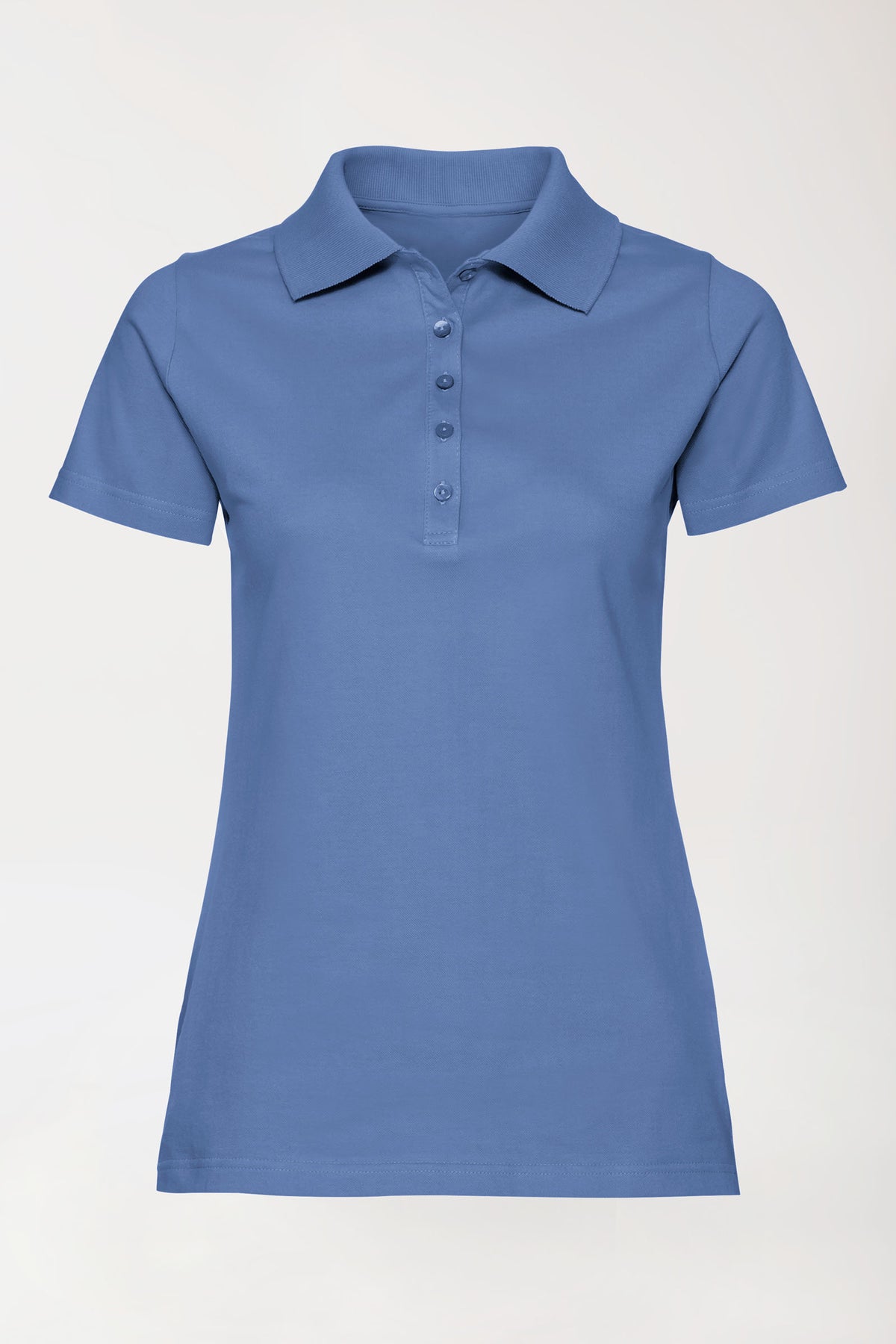 Stretch Shirt Damen - Polokragen petrolblau, Vue de face