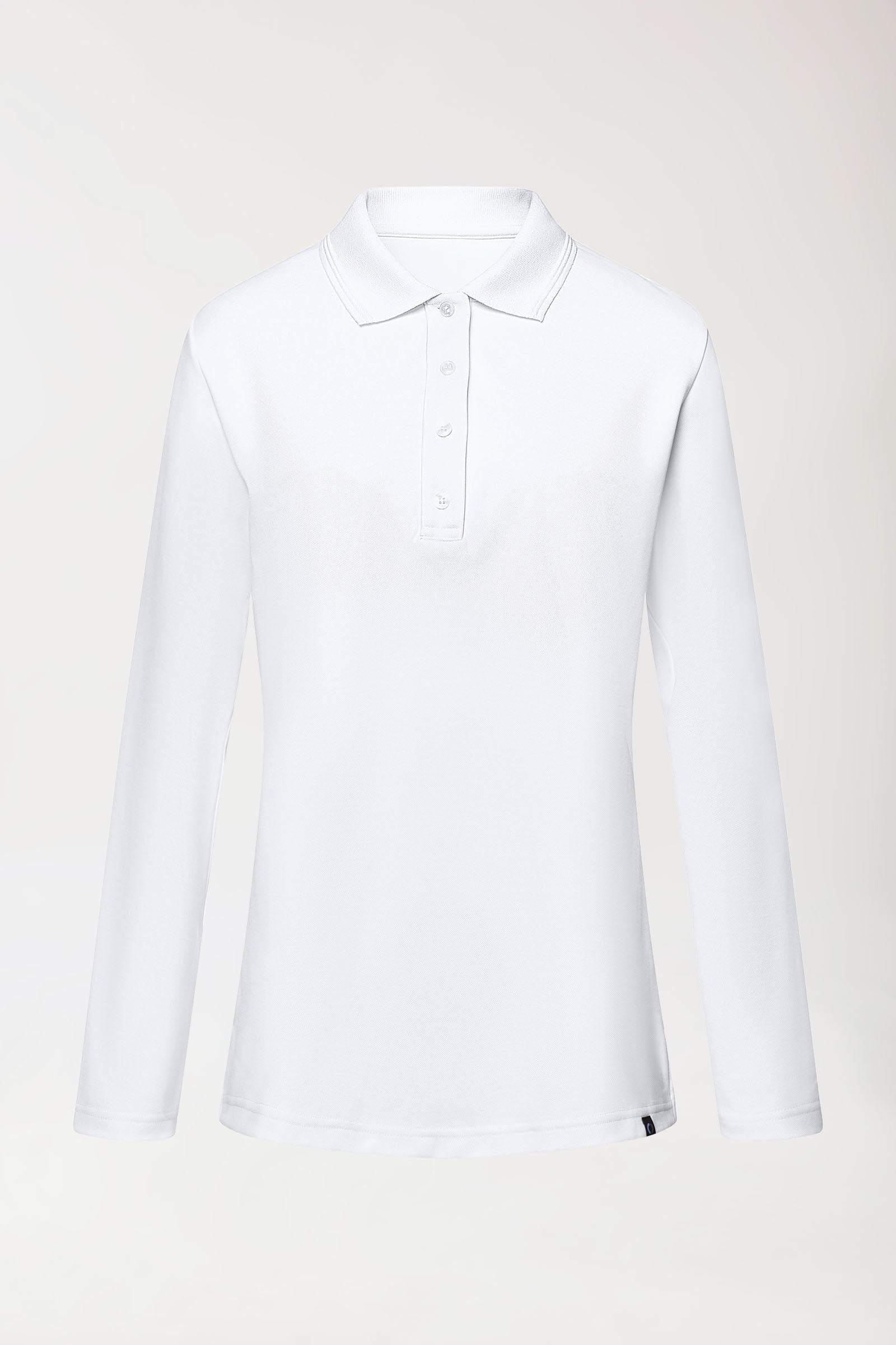 COMFY FLEX Stretch Longsleeve Damen - Polokragen weiss