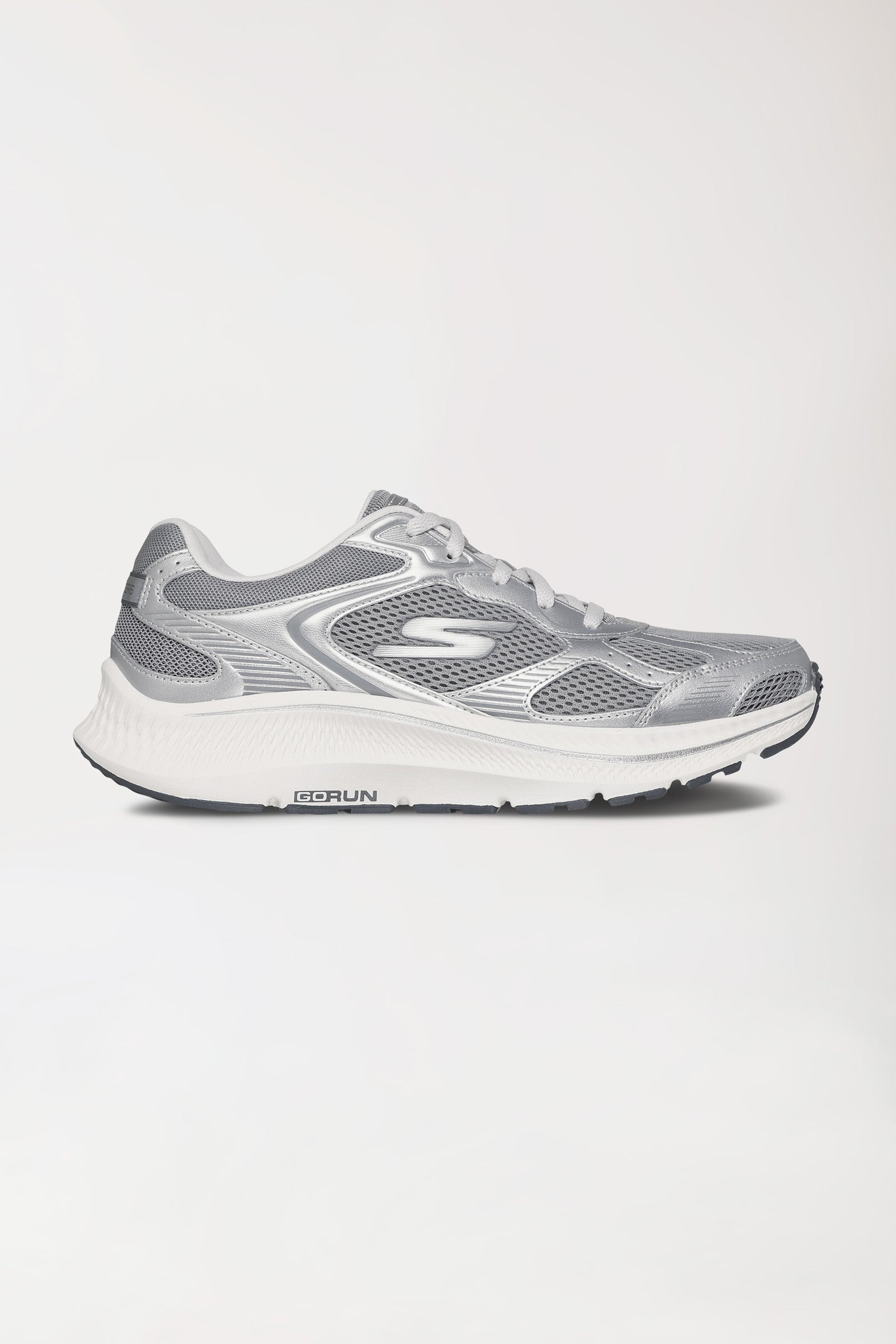 Damen Sneaker-SKECHERS-silber/weiss, Vorderansicht