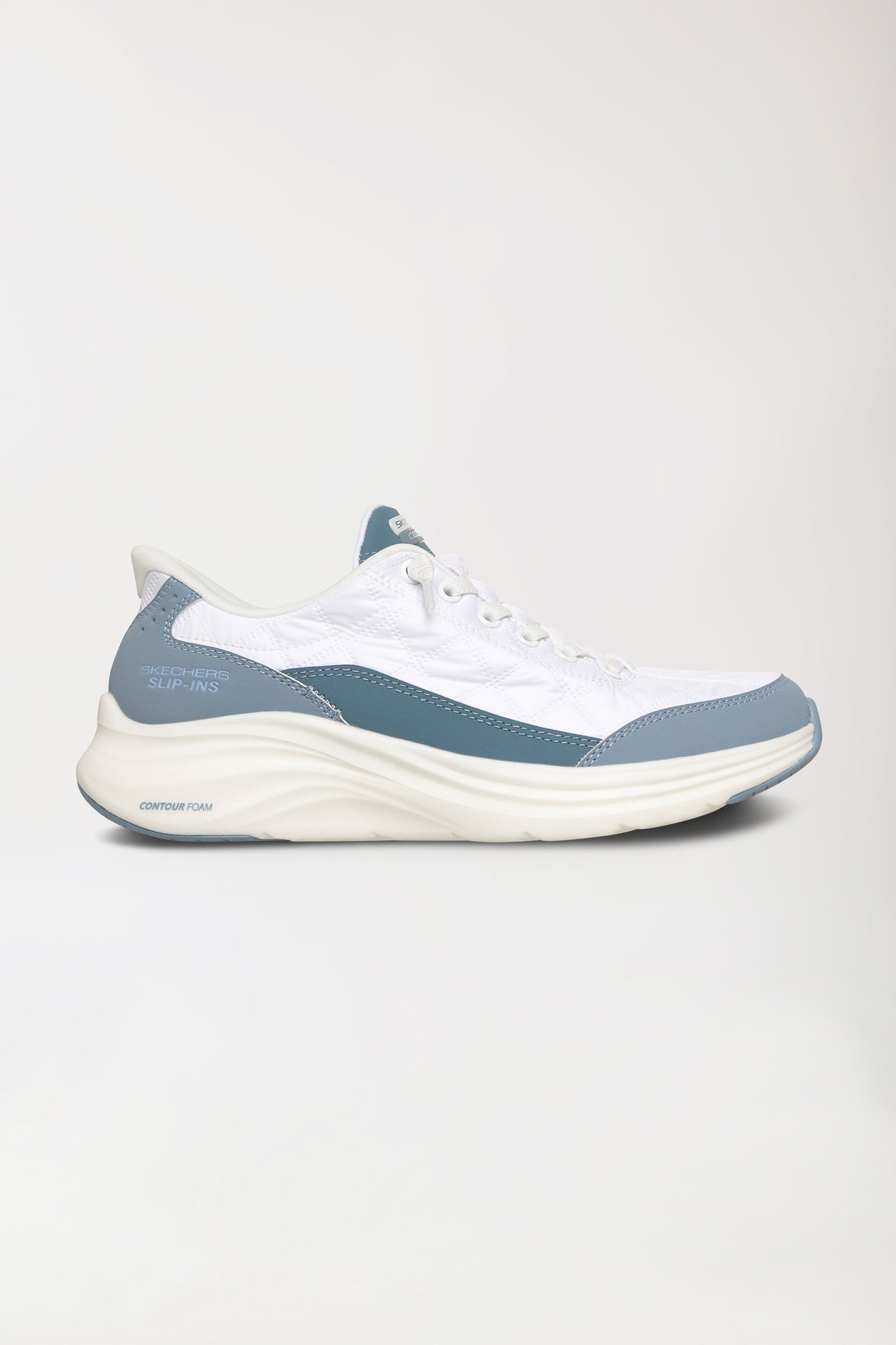 Damen Sneaker-SKECHERS Slip-ins-weiss/hellblau, Vorderansicht