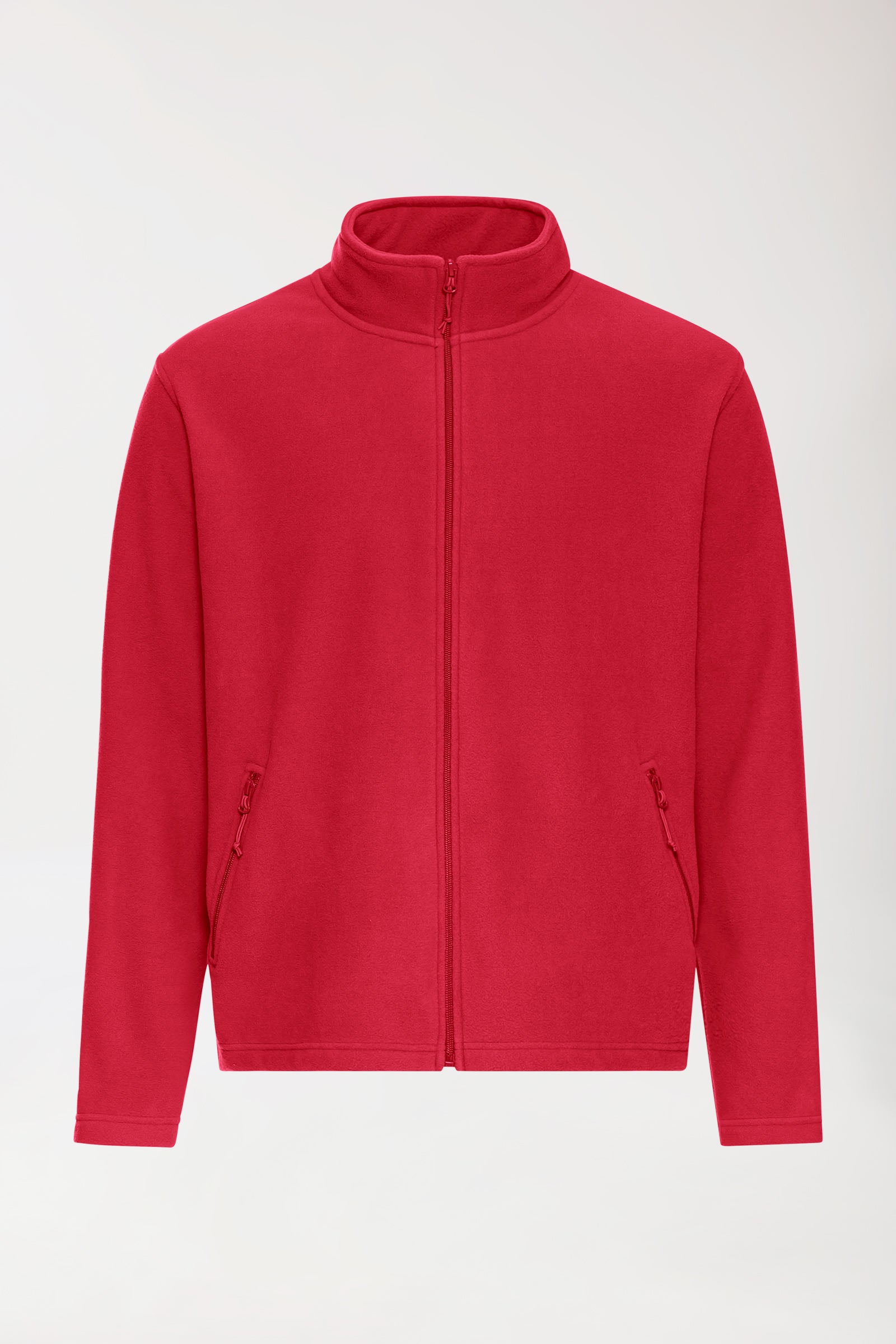 Fleecejacke Herren - Stehkragen rot, Vue de face