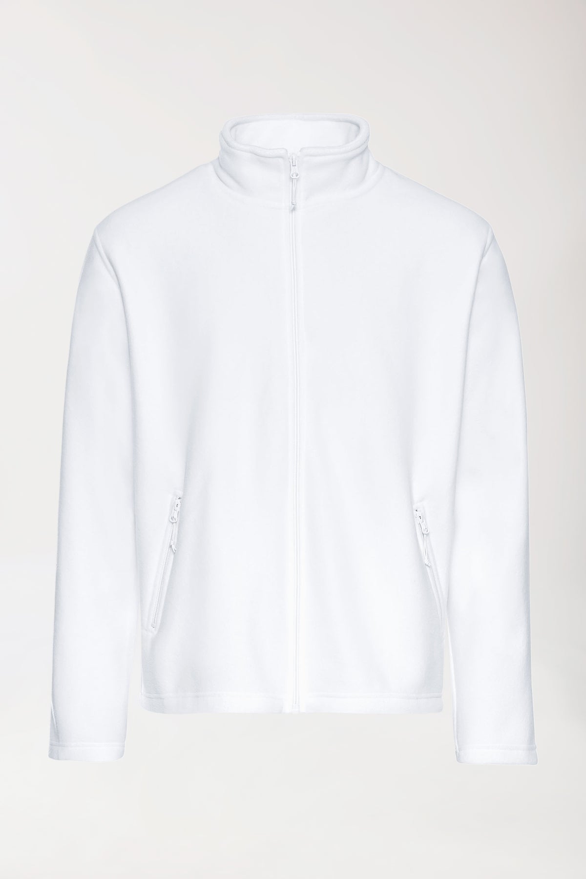 Fleecejacke Herren - Stehkragen weiss