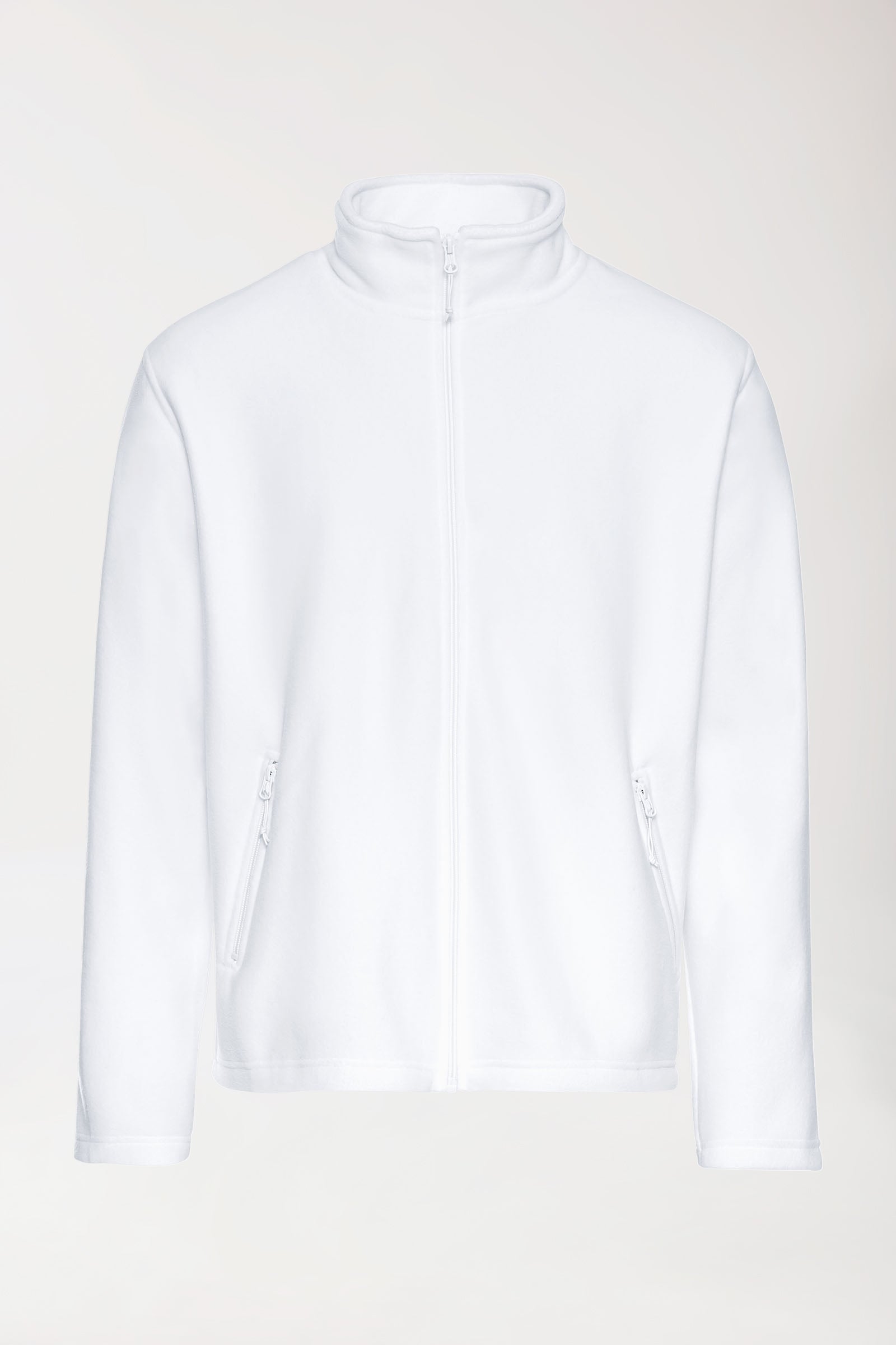 Fleecejacke Herren - Stehkragen weiss, Vue de face