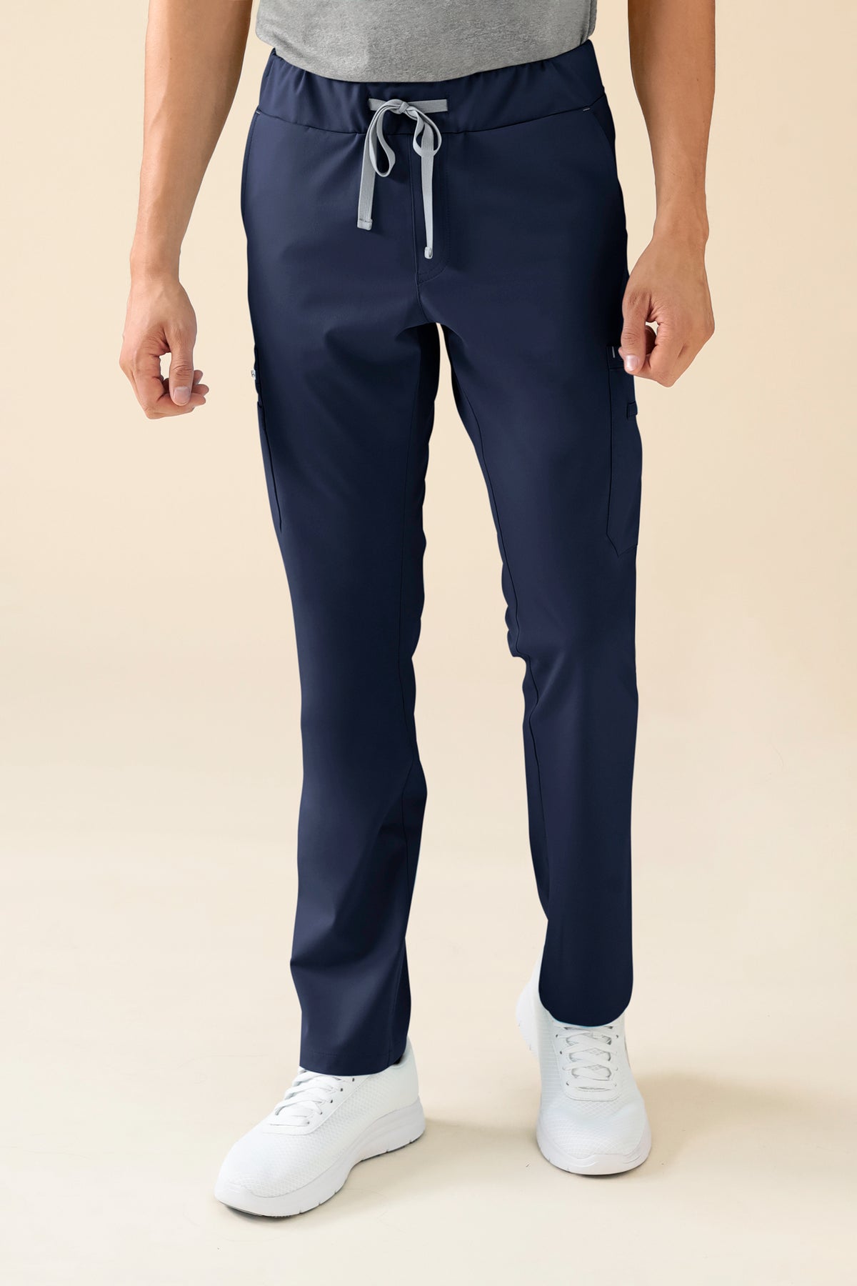KAERE Hose Herren - gerader Saum mit Beintaschen navy, Vue de face