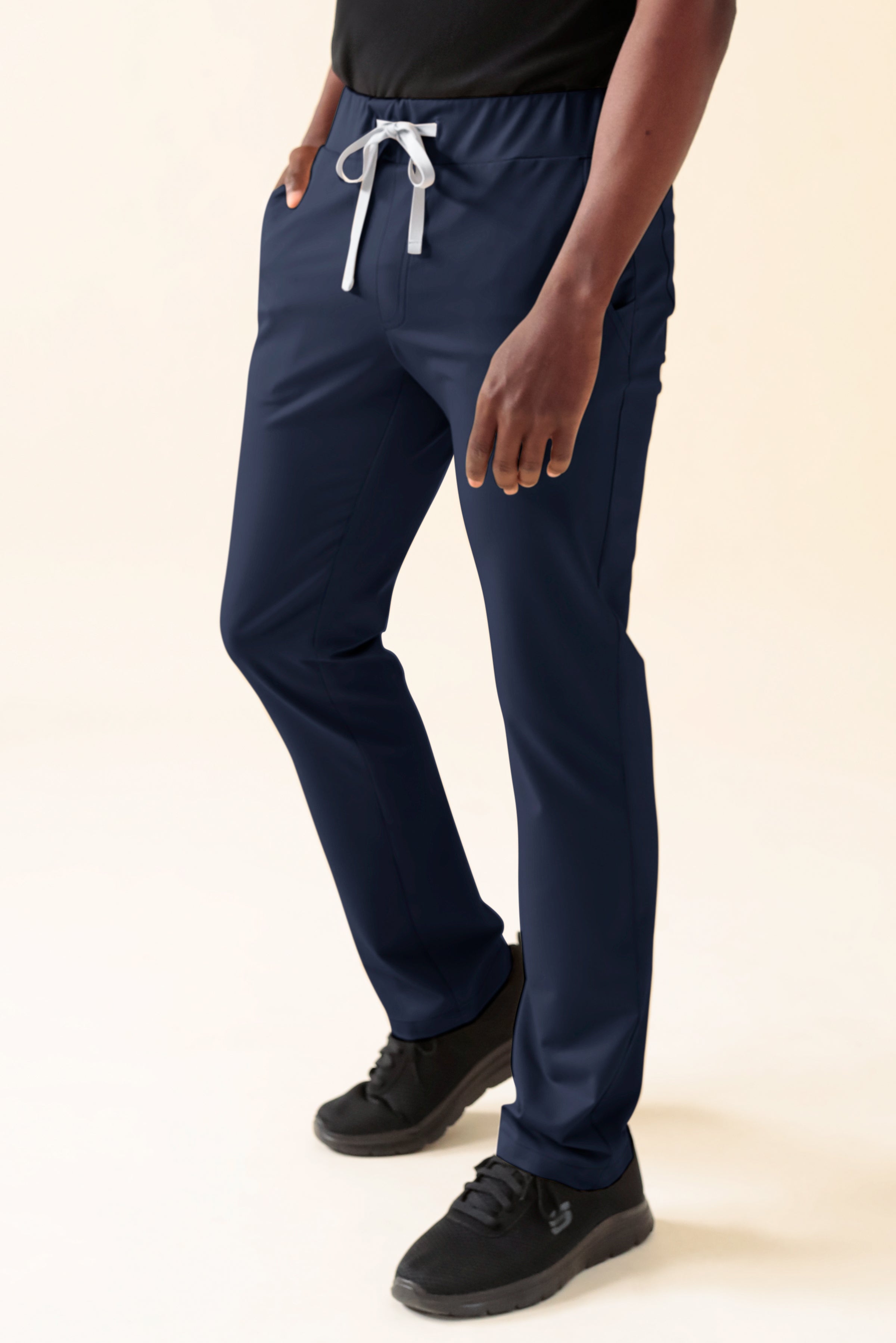KAERE Hose Herren - gerader Saum ohne Beintaschen navy, Vorderansicht