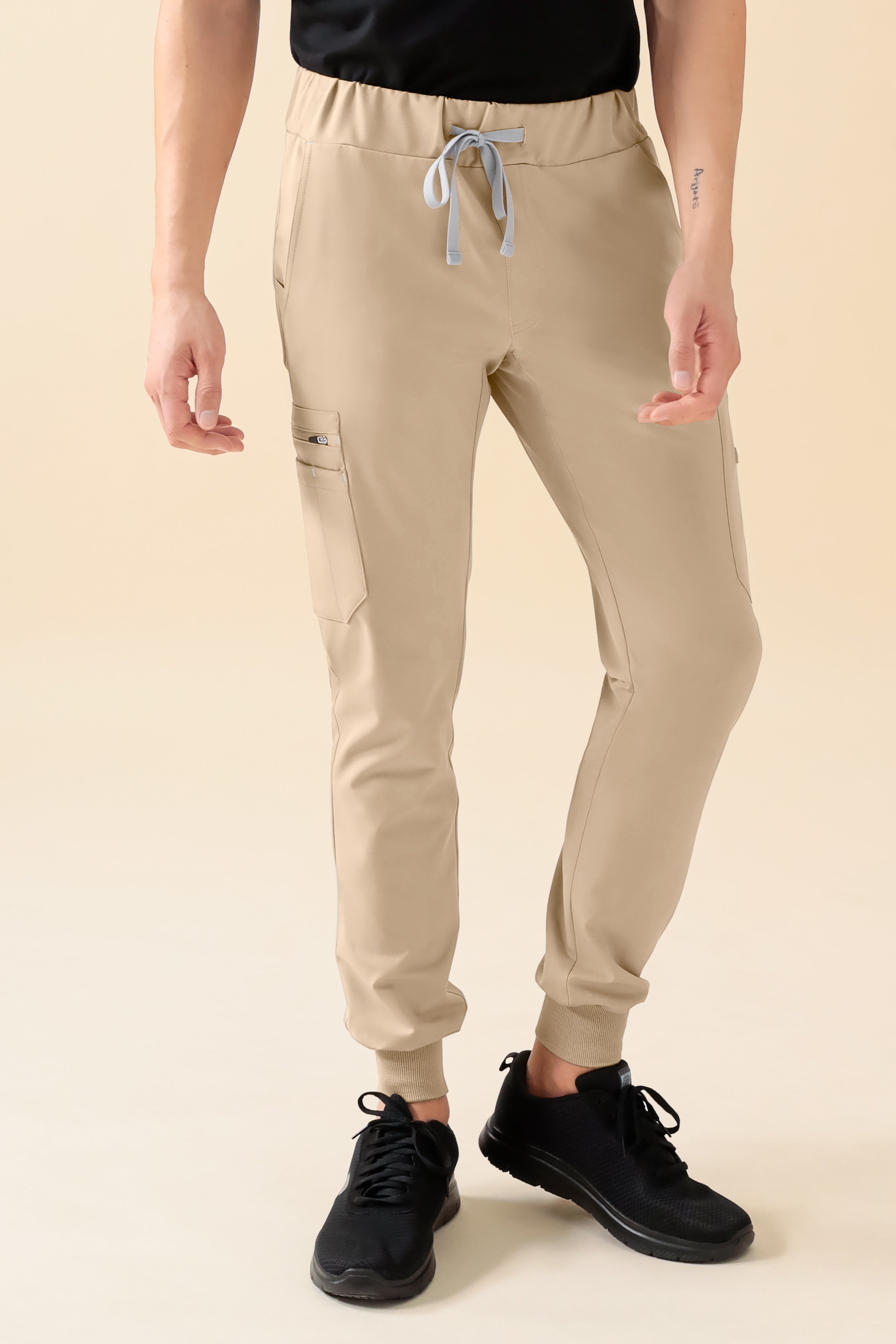 KAERE Hose Herren - Saumbündchen mit Beintaschen sand