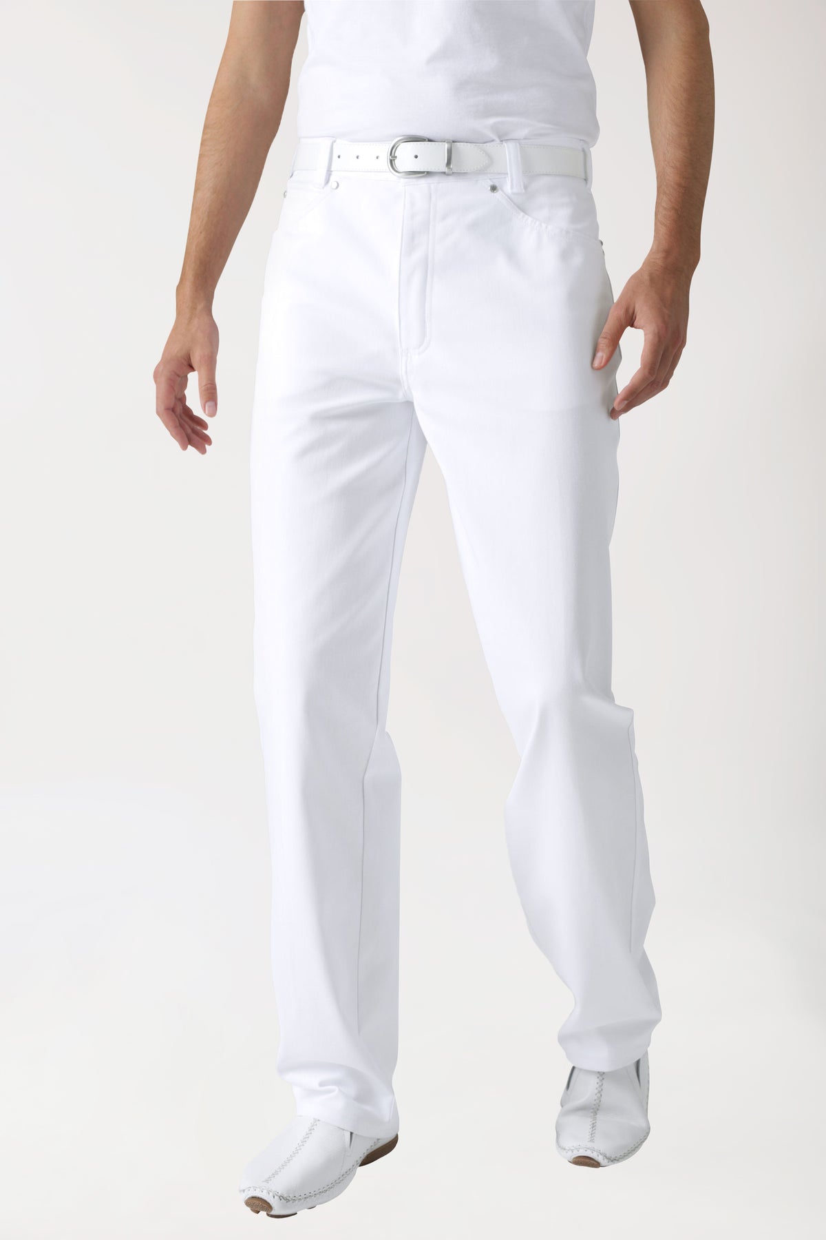 5-Pocket Hose Herren - Jeanslook weiss