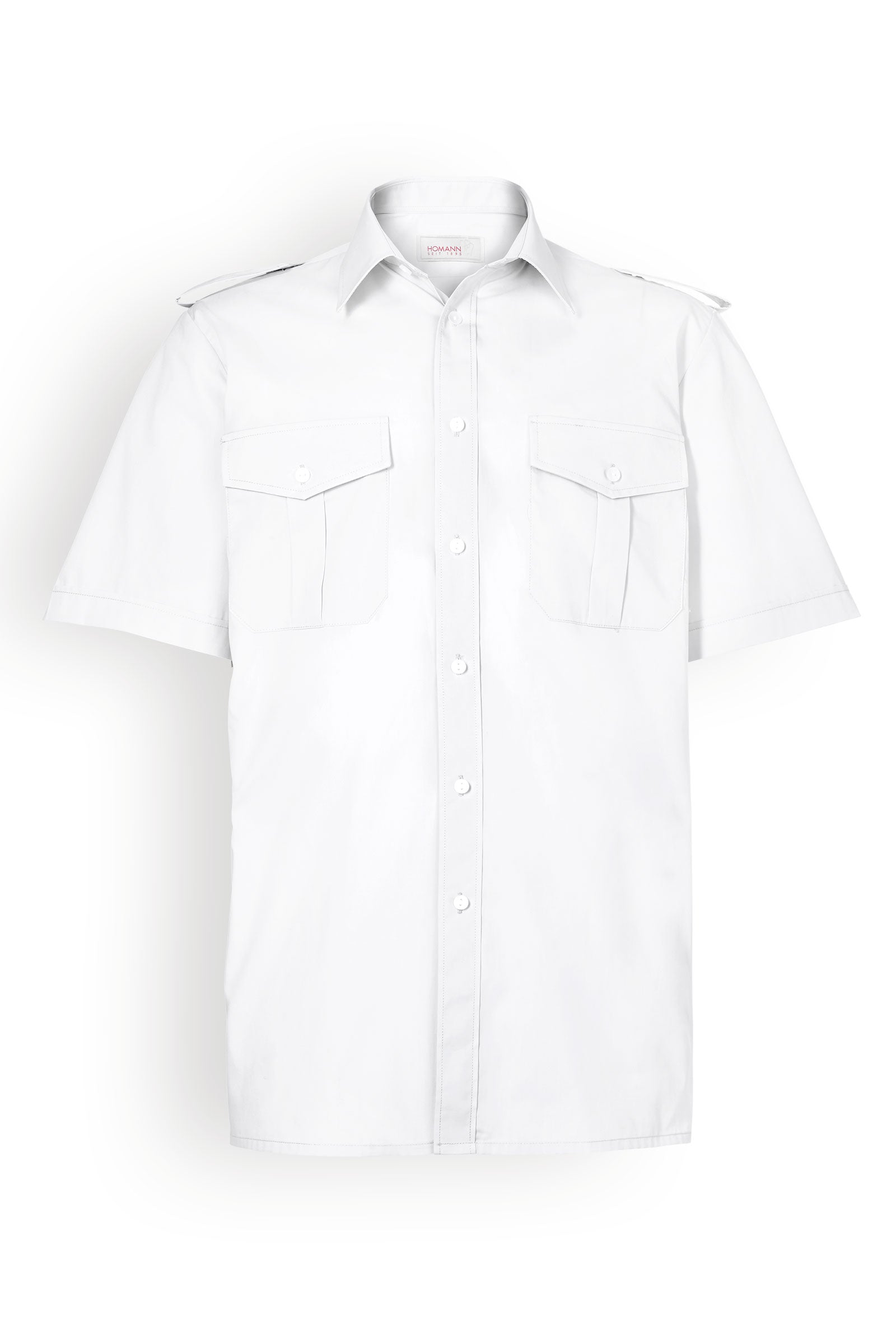 Pilotenhemd Herren Kurzarm Weiss