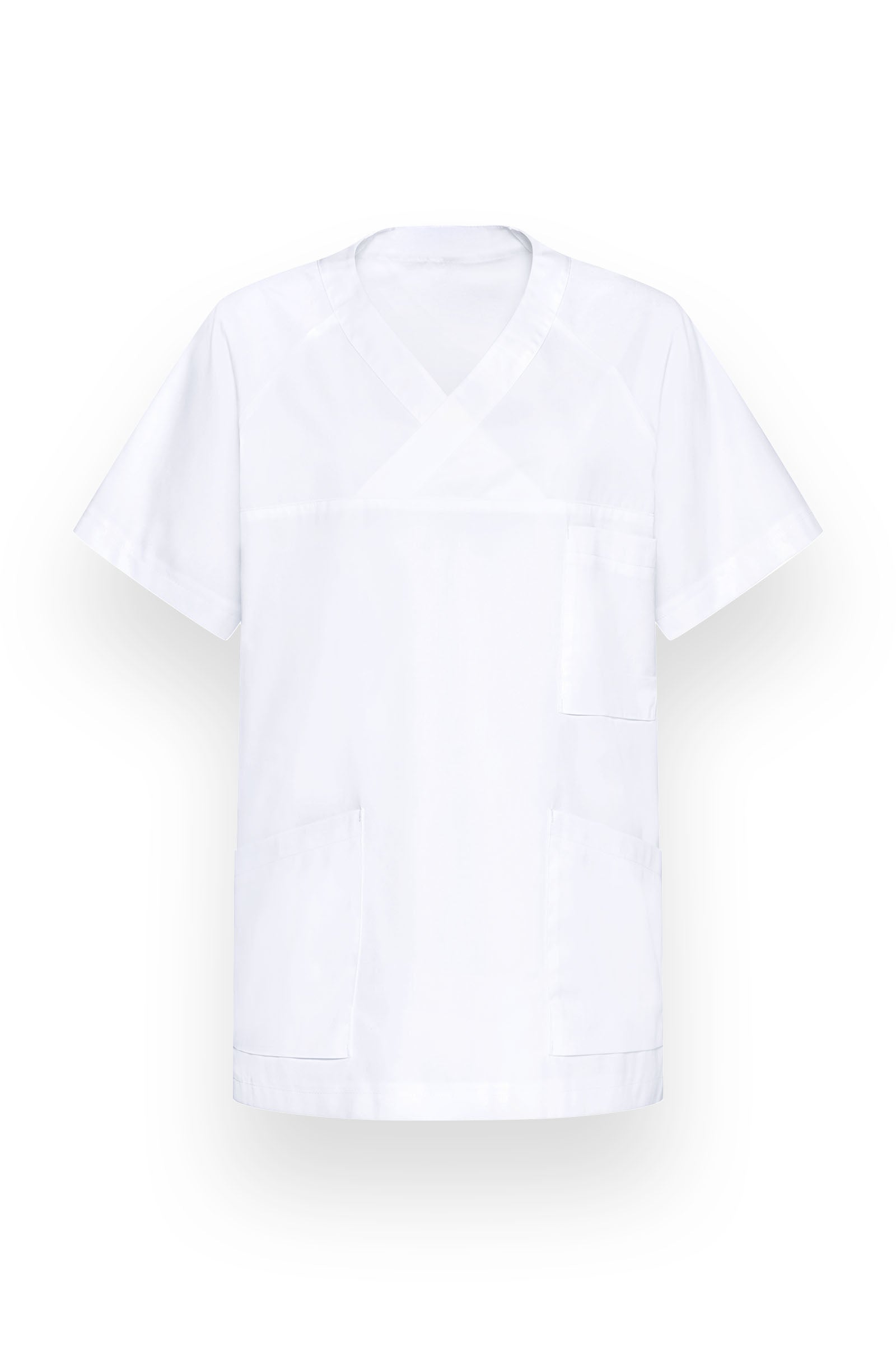 DER Kasack-Kasack V-Ausschnitt Unisex weiss, Vue de face