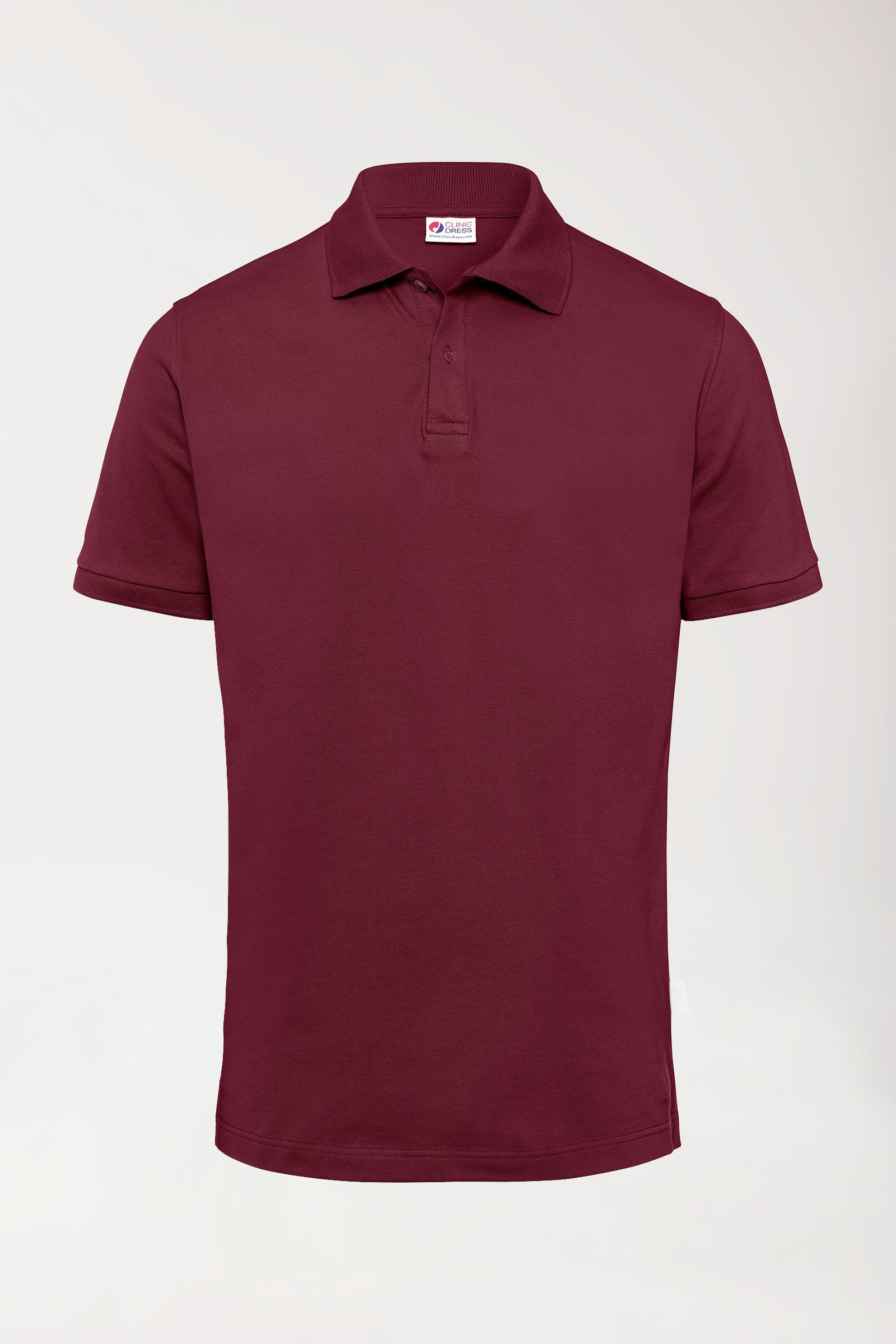Stretch Shirt Herren - Polokragen bordeaux, Vue de face