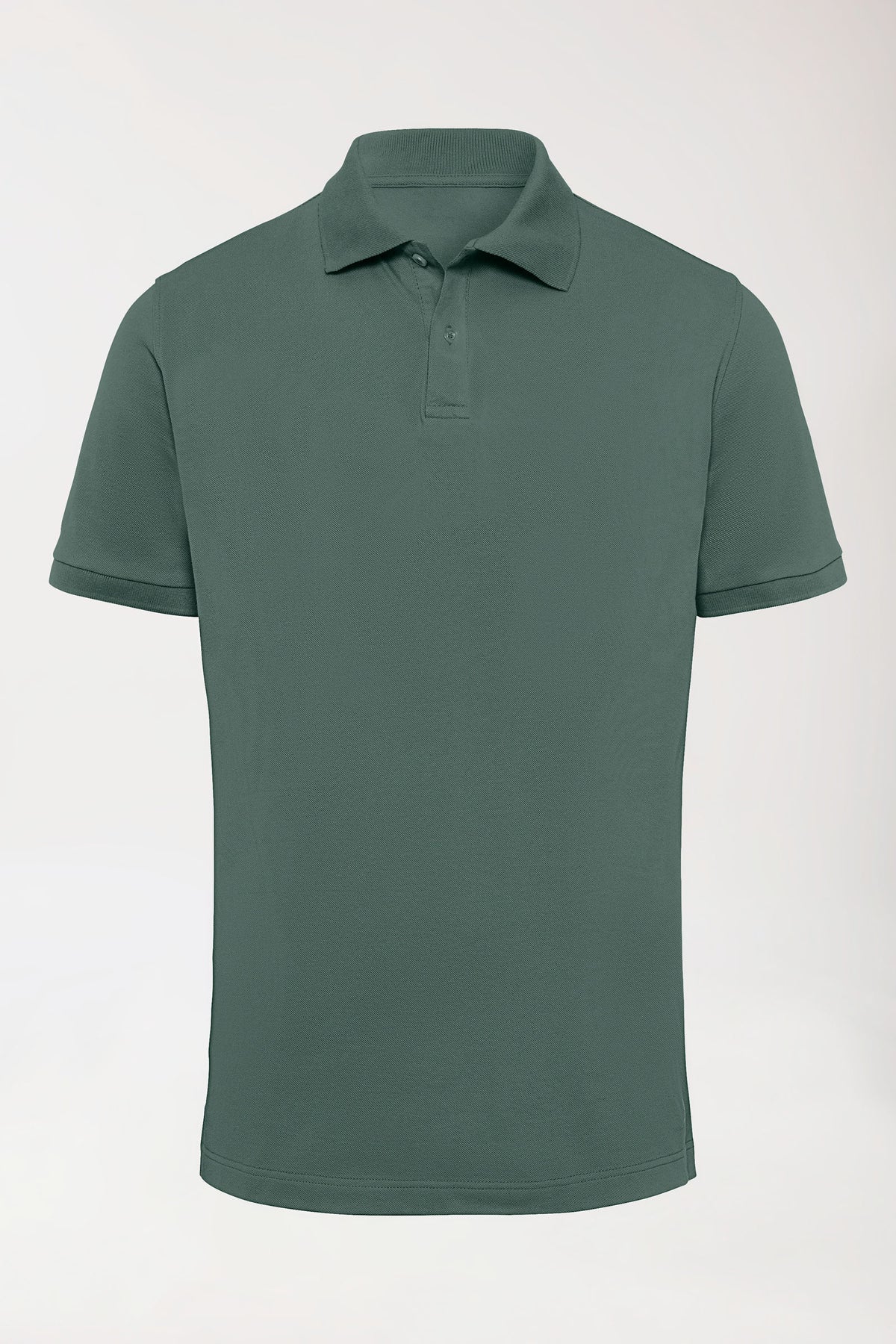 Stretch Shirt Herren - Polokragen dunkelgrün, Vue de face