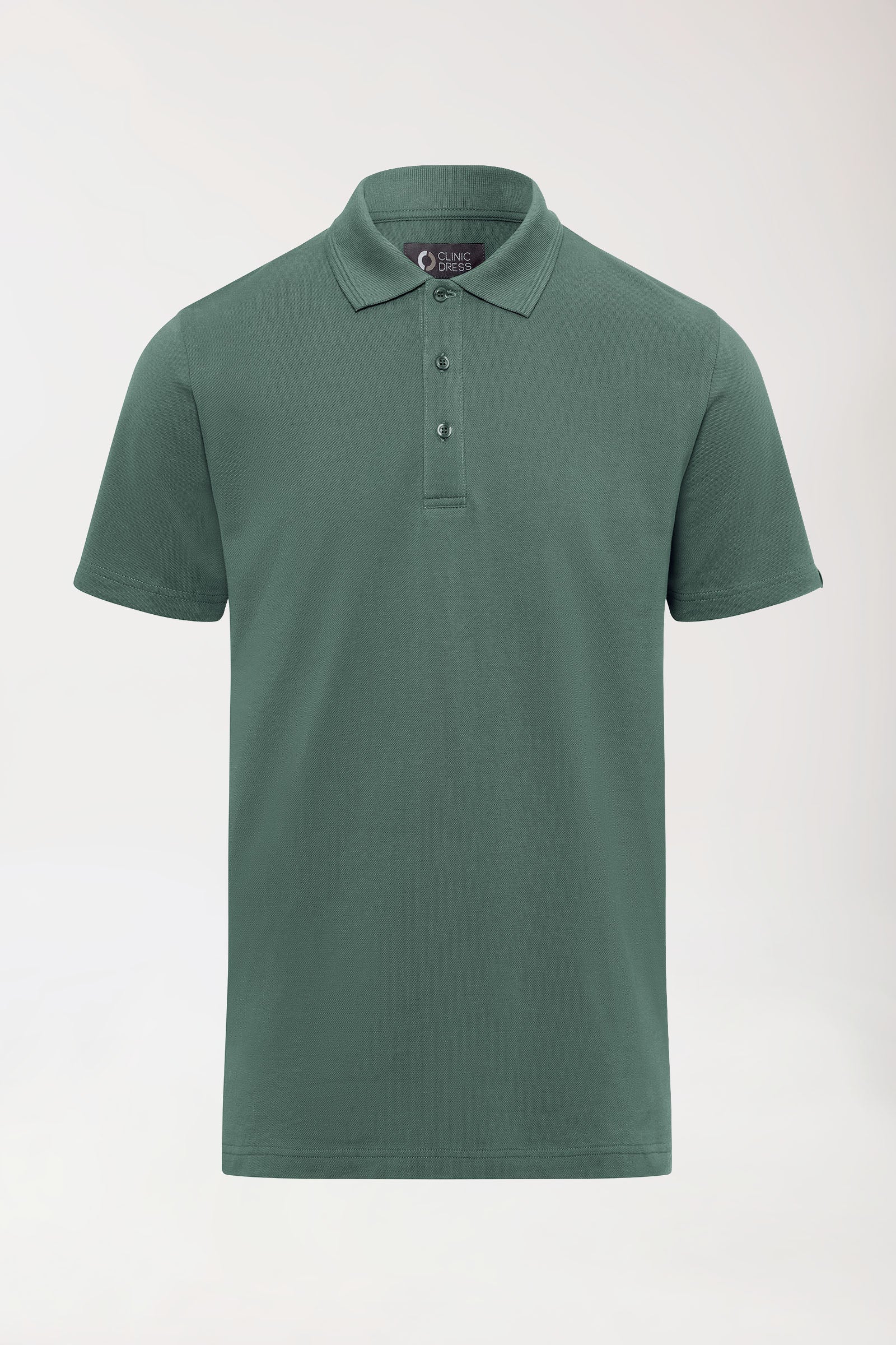 COMFY FLEX Stretch Shirt Herren - Polokragen dunkelgrün, Vorderansicht