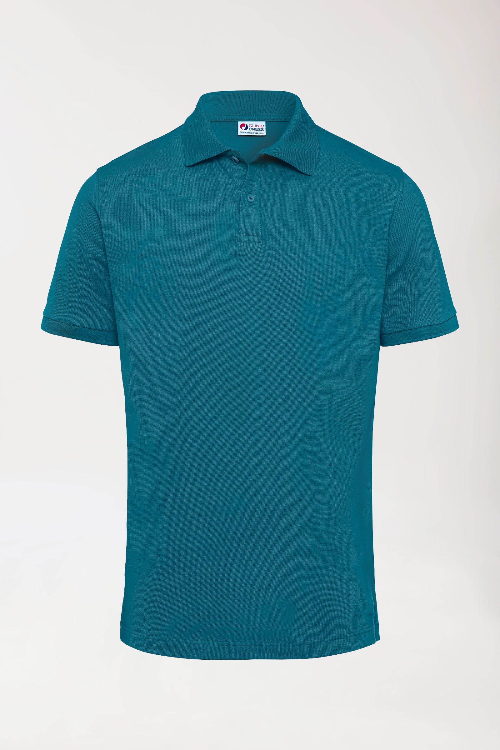 Stretch Shirt Herren - Polokragen petrol, Vue de face
