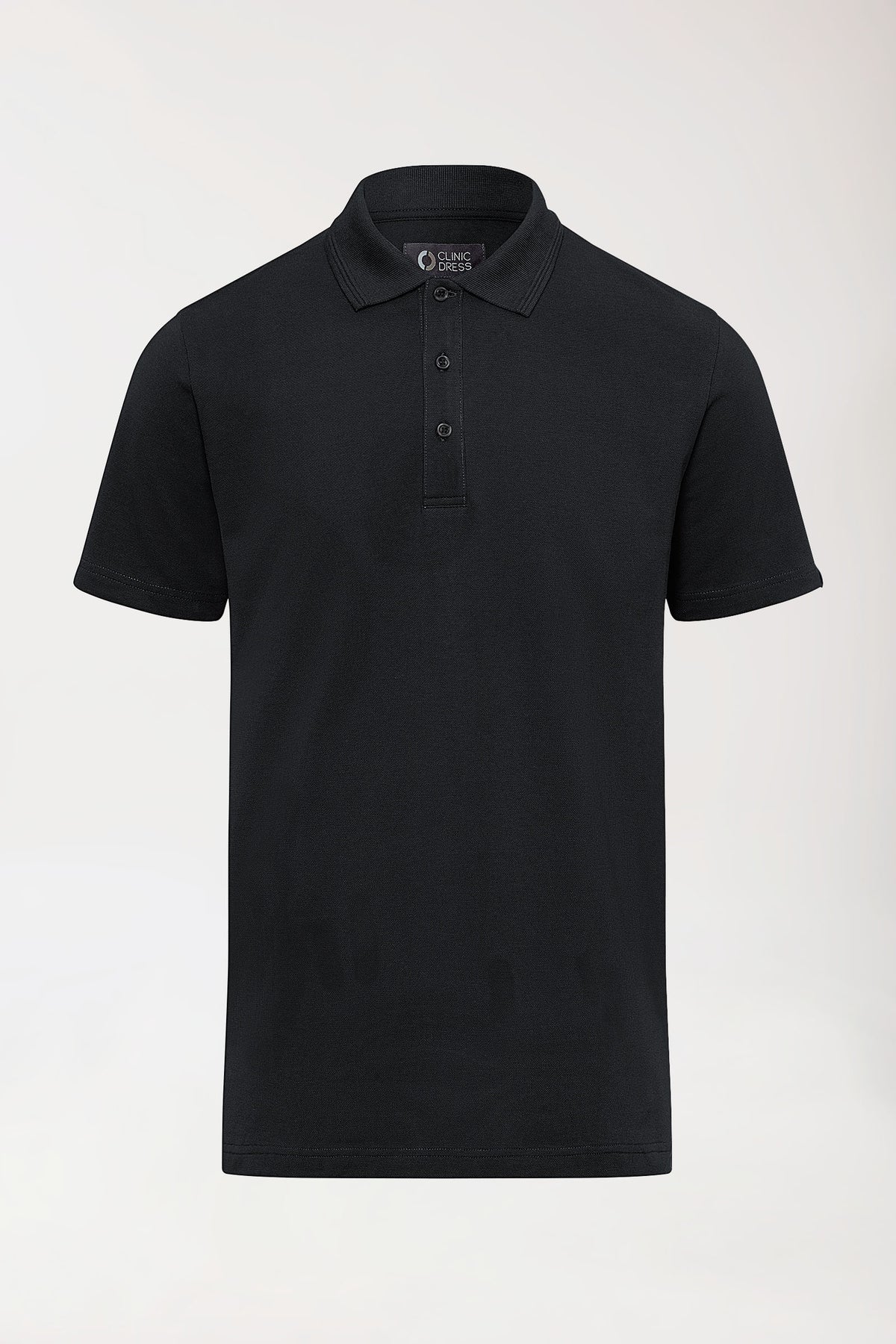 COMFY FLEX Stretch Shirt Herren - Polokragen schwarz, Vue de face