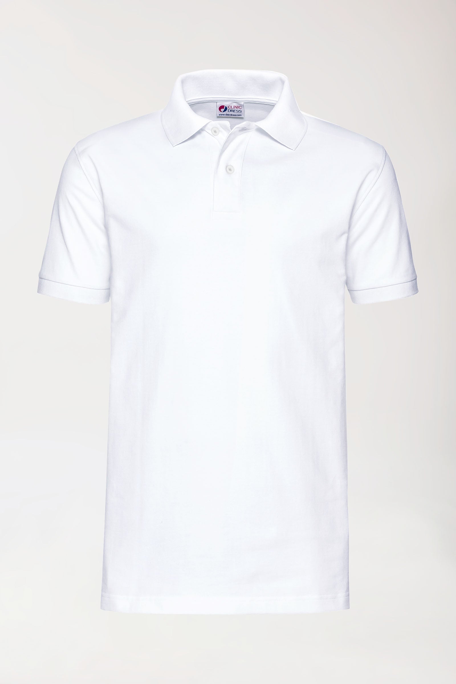 Stretch Shirt Herren - Polokragen weiss, Vorderansicht