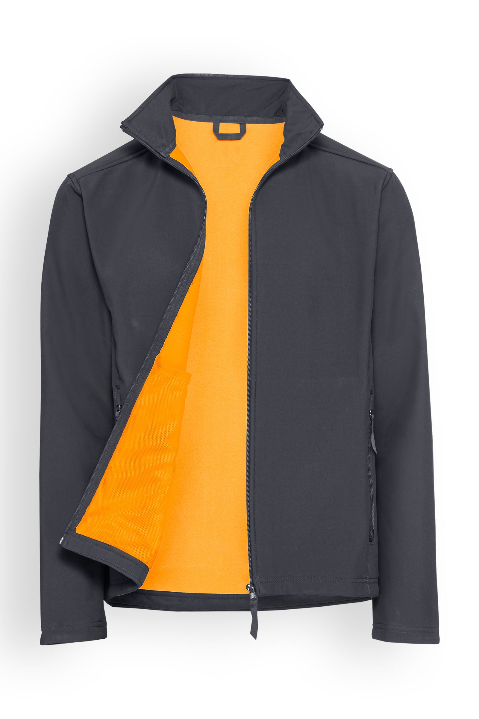 Softshelljacke Erzgrau, Vorderansicht