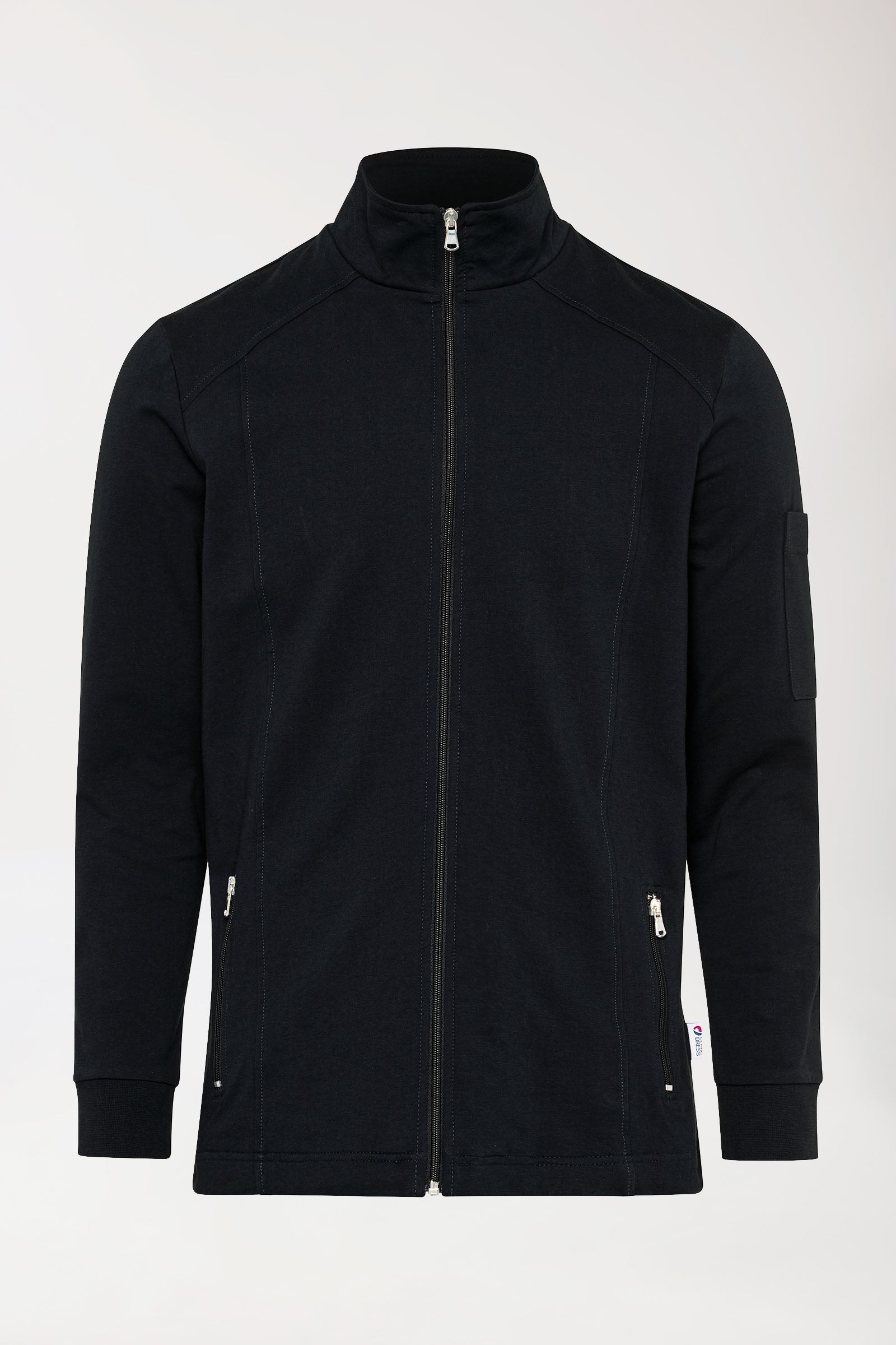 Sweatjacke Herren - Stehkragen schwarz, Vue de face
