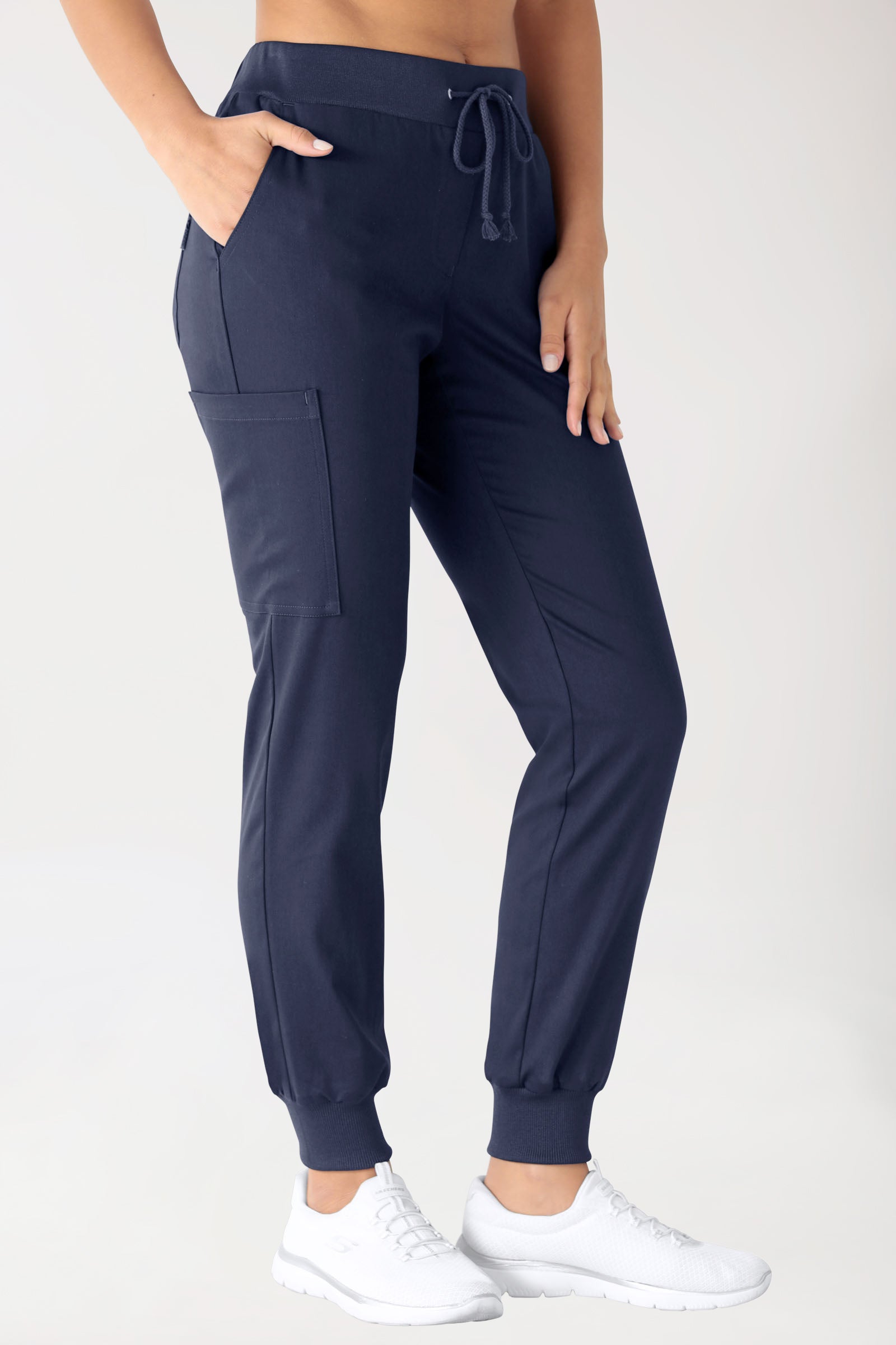 Stretch Hose Damen - Jogpants navy, Vue de face