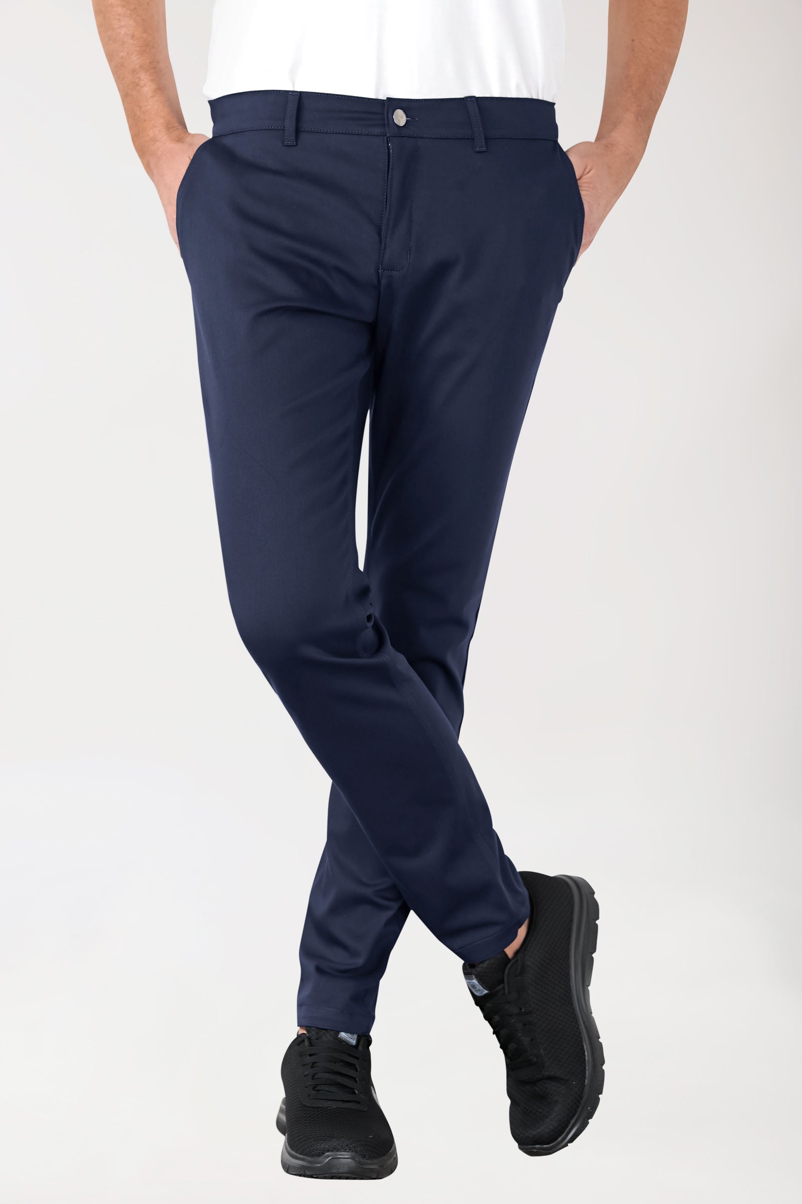 Stretch Hose Herren - Chino Style navy, Vorderansicht